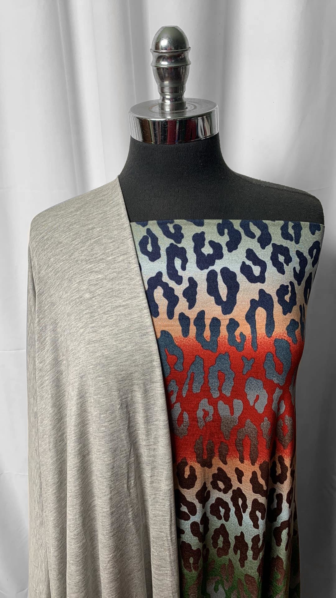 GREY/OMBRE LEOPARD BUNDLE : 2YD Heather Grey R/S & 2YD Ombre Leopard R/S : A25022