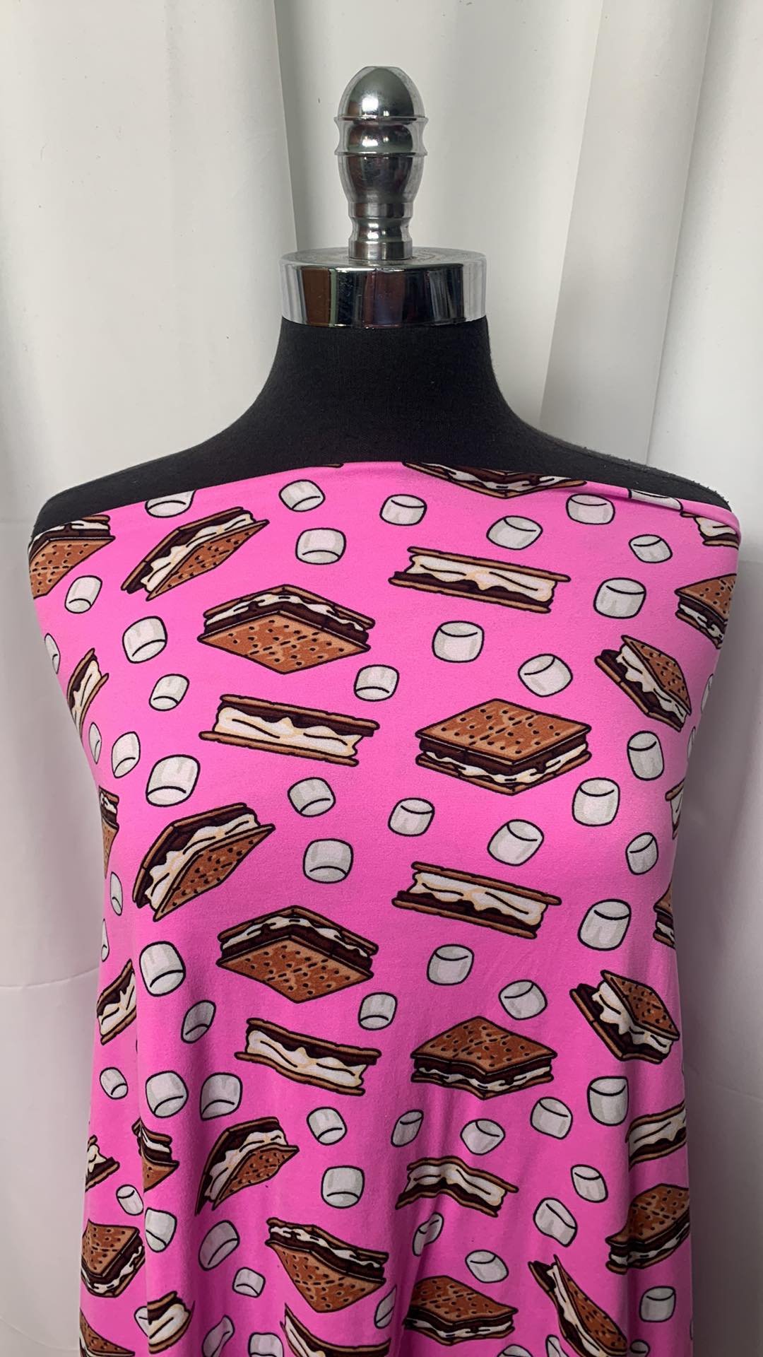 Pink S'mores - Double Brushed Poly Spandex - 2 Yard Cut