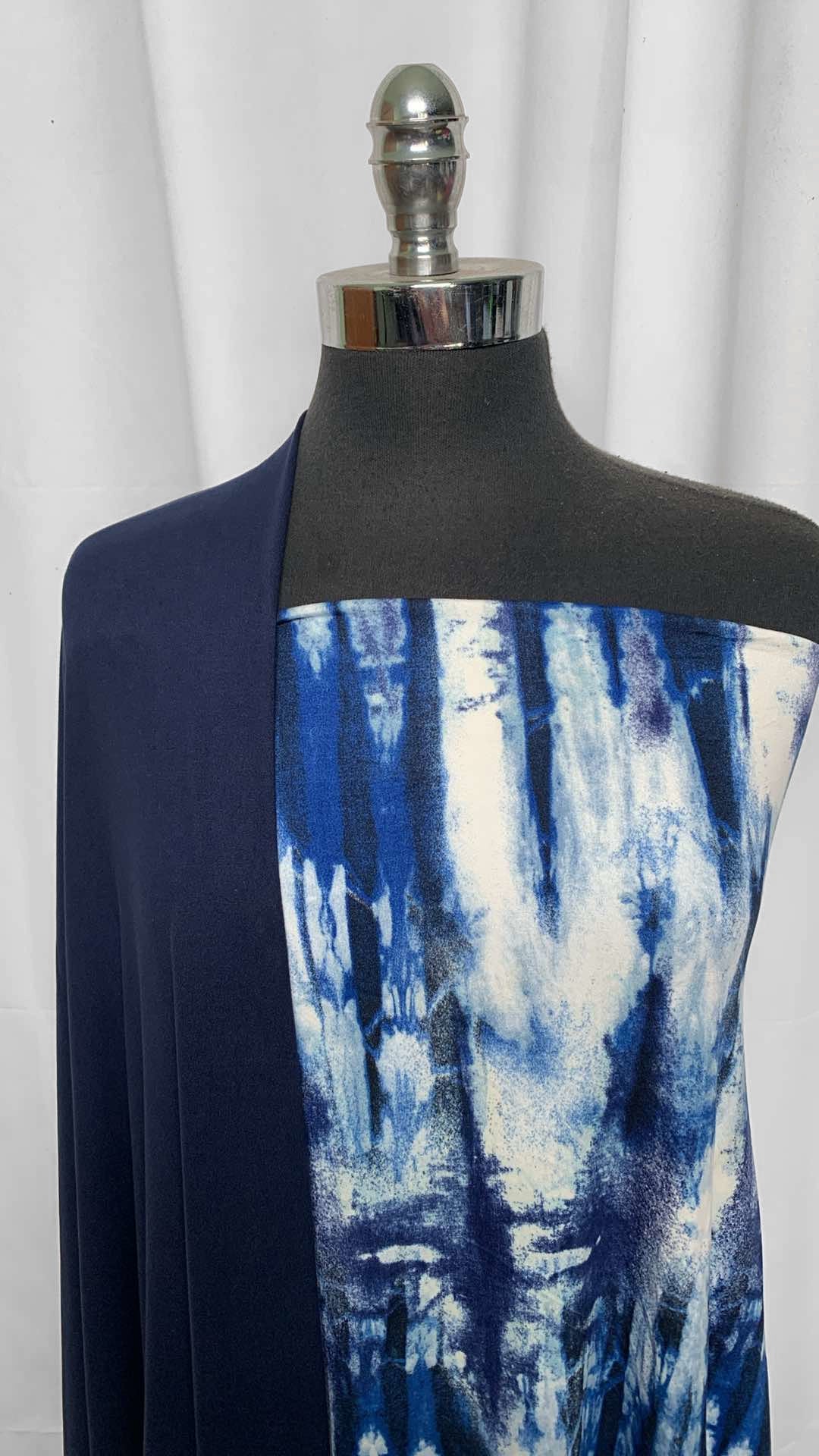 NAVY TIE DYE BUNDLE : 2YD Tie Dye DBP & 1YD Navy DBP : A25839