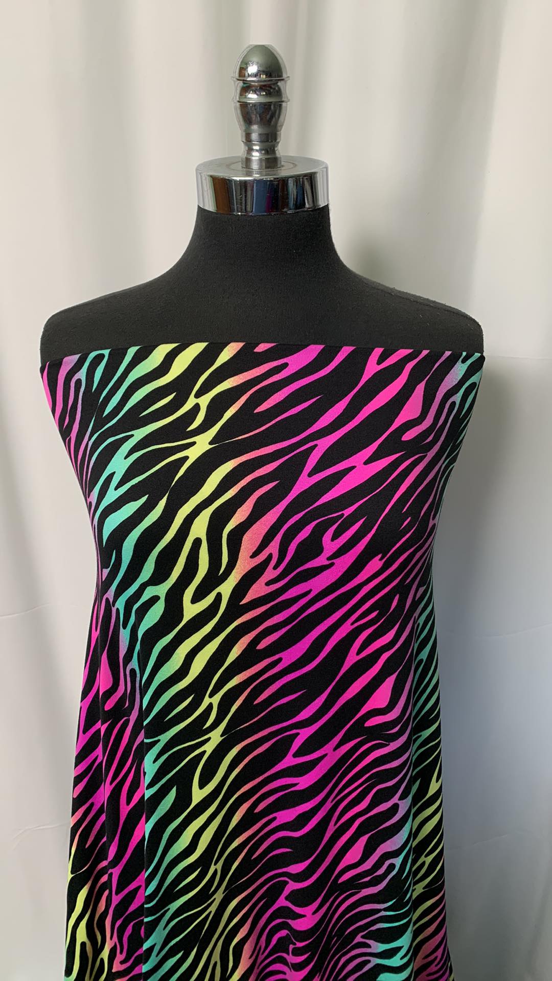 Black/Ombre Animal Stripe - Double Brushed Poly Spandex - 2 Yard Cut