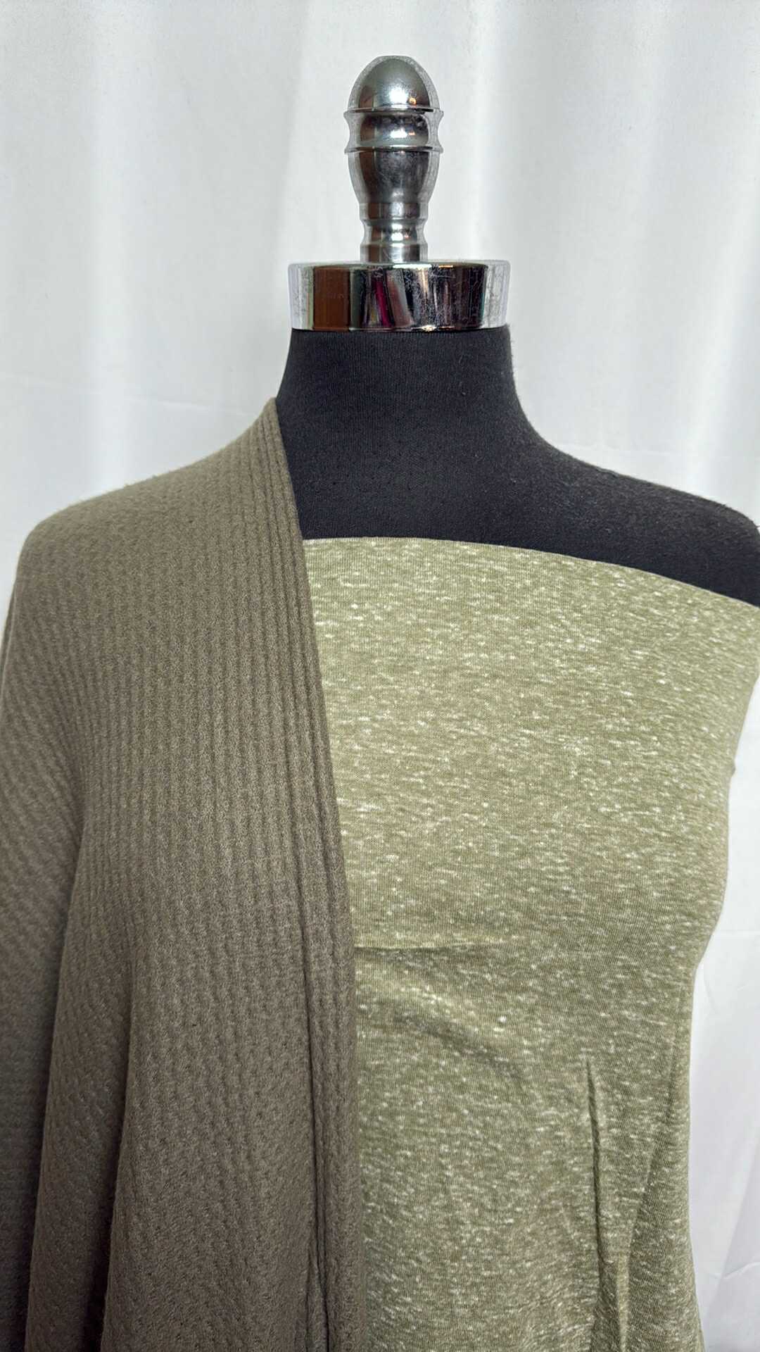 DOUBLE OLIVE BUNDLE : 2YD Olive Triblend & 2YD Olive Brushed Waffle : A29142