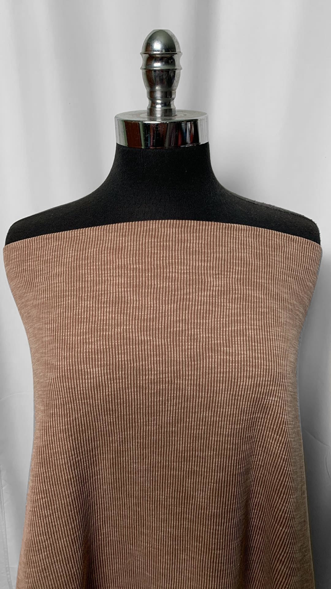Mocha - Sandwashed Rib Knit (Brushed Reverse) - 2 Yard Cut