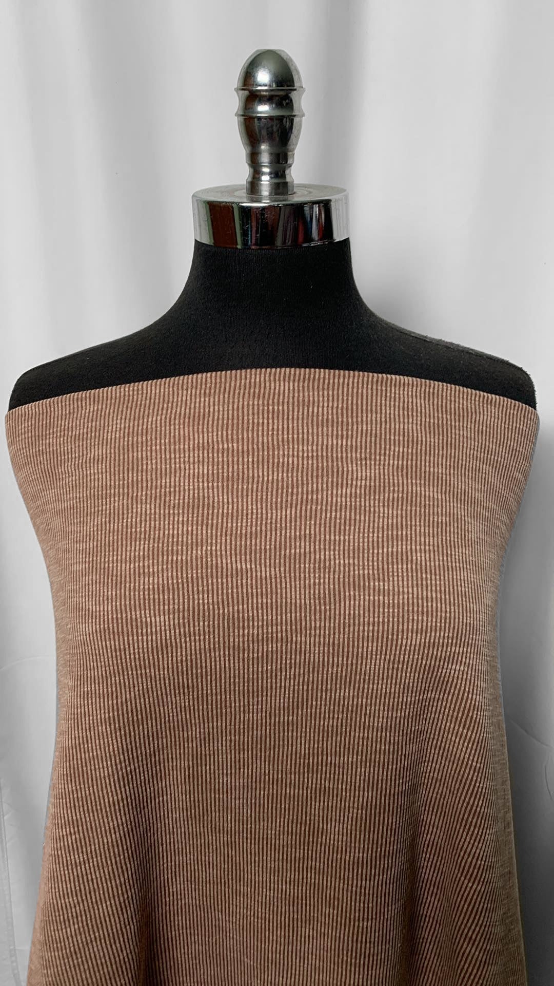 Mocha - Sandwashed Rib Knit (Brushed Reverse) - 3 Yard Cut