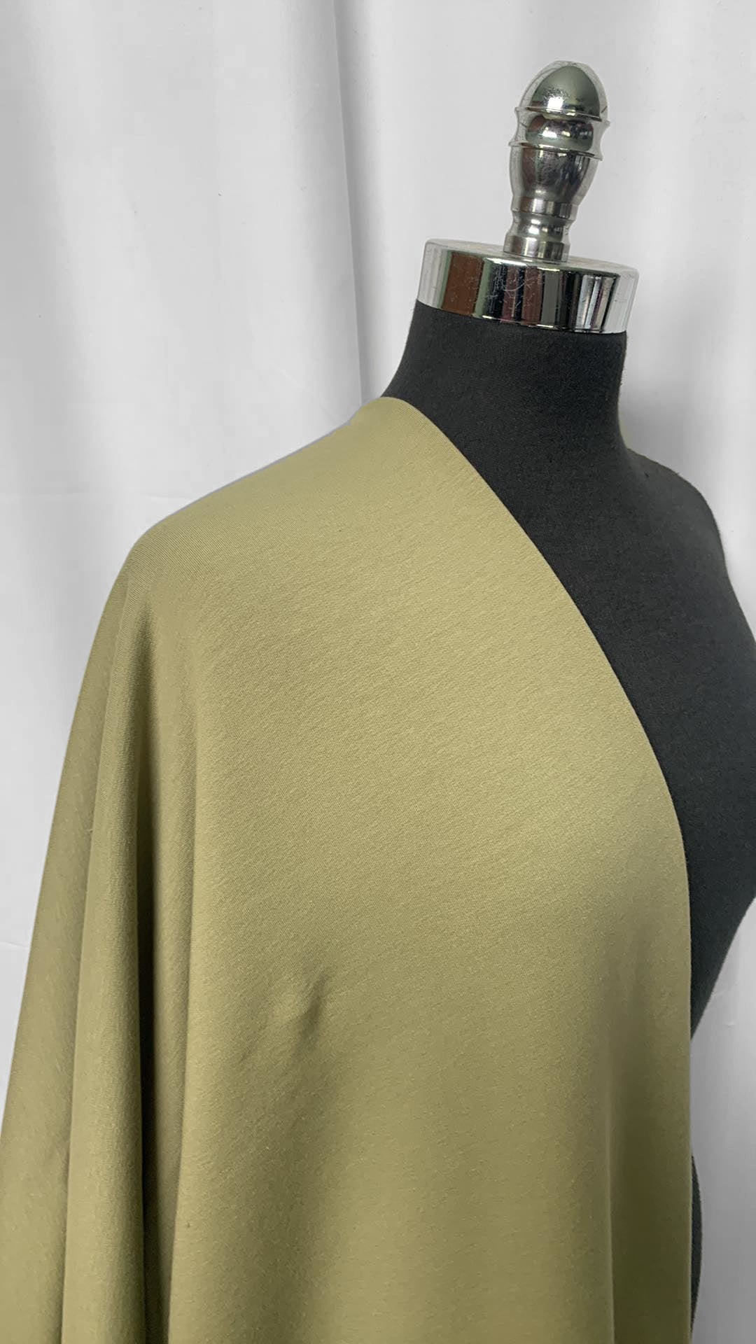 Light Olive - Heavy Brushed Cotton/Spandex French Terry - 2 Yard Cut