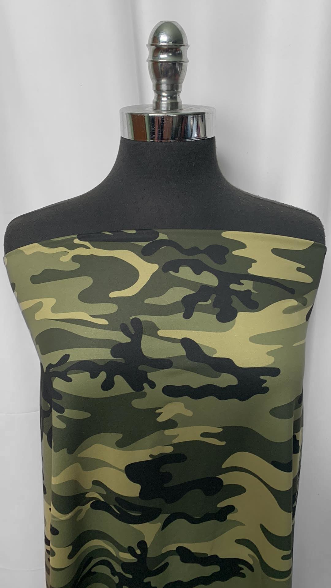 Green Camo - Peached Performance - 2 Yard Cut