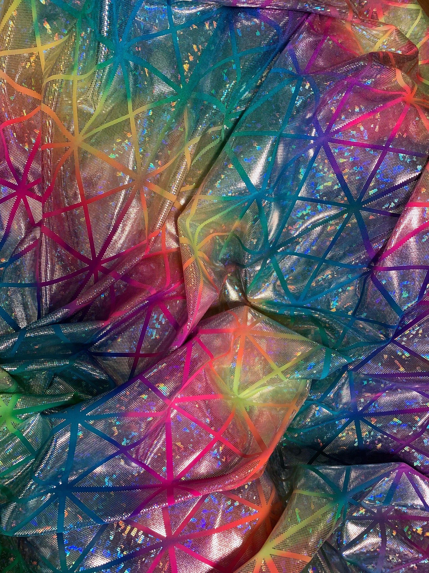 Multi-Colored - Foil Nylon/Spandex - 2 Yard Cut