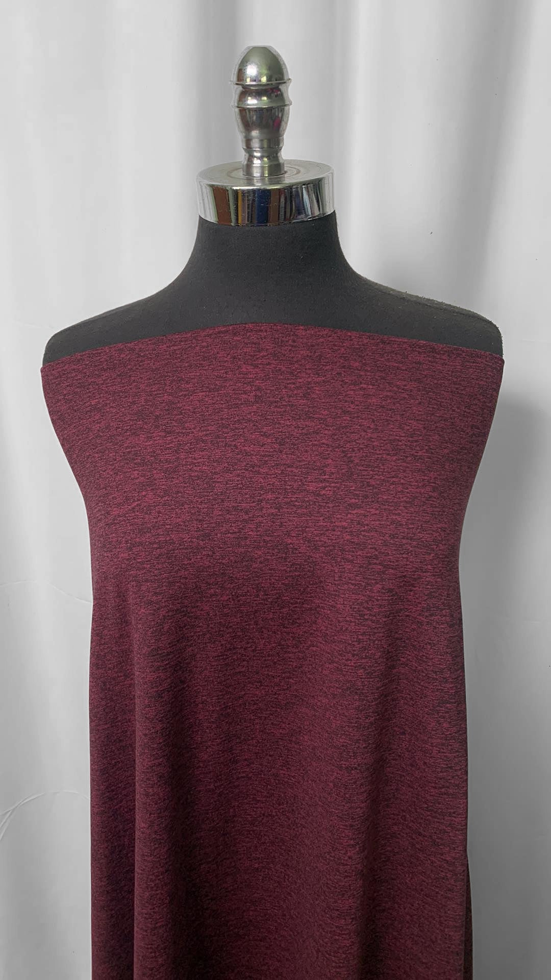 Heathered Berry - Mid-Weight Peached Performance - 2 Yard Cut