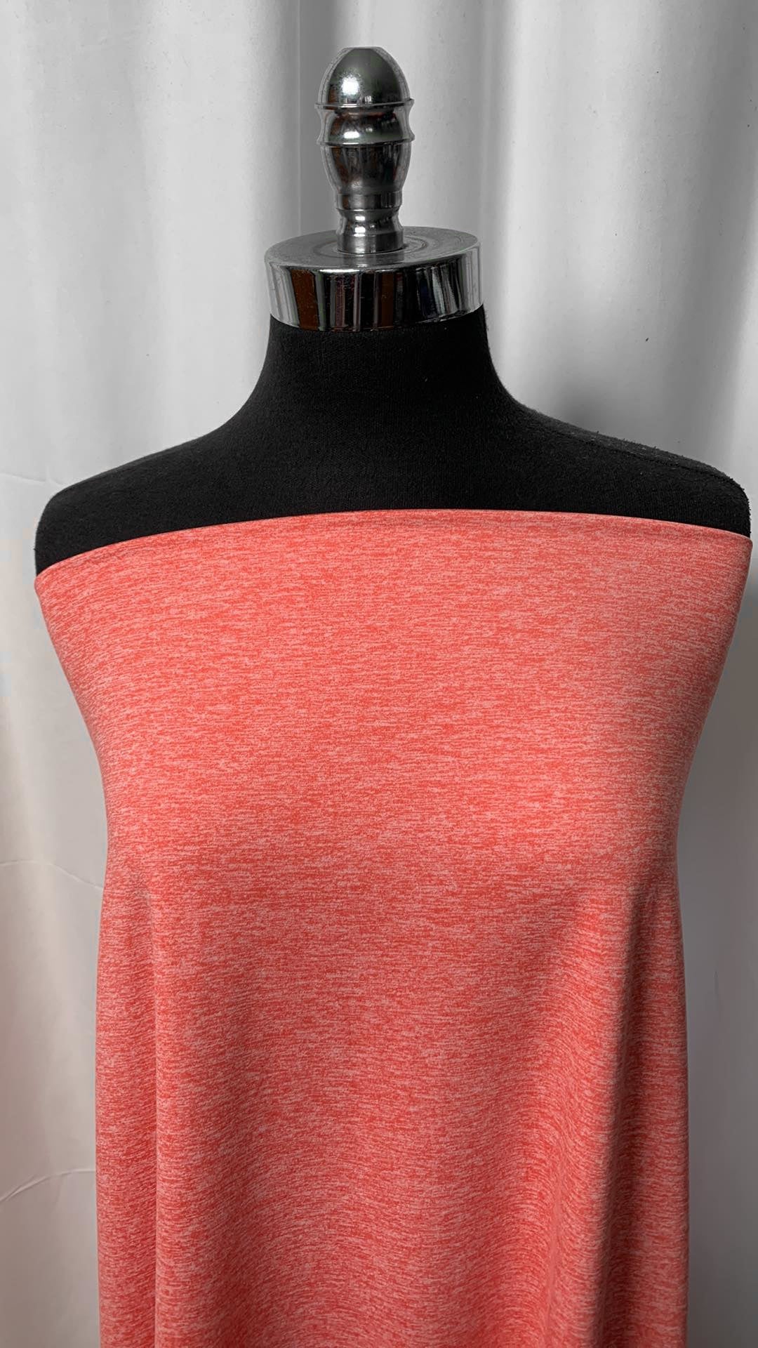 Heathered Coral - Mid-Weight Peached Performance - 2 Yard Cut