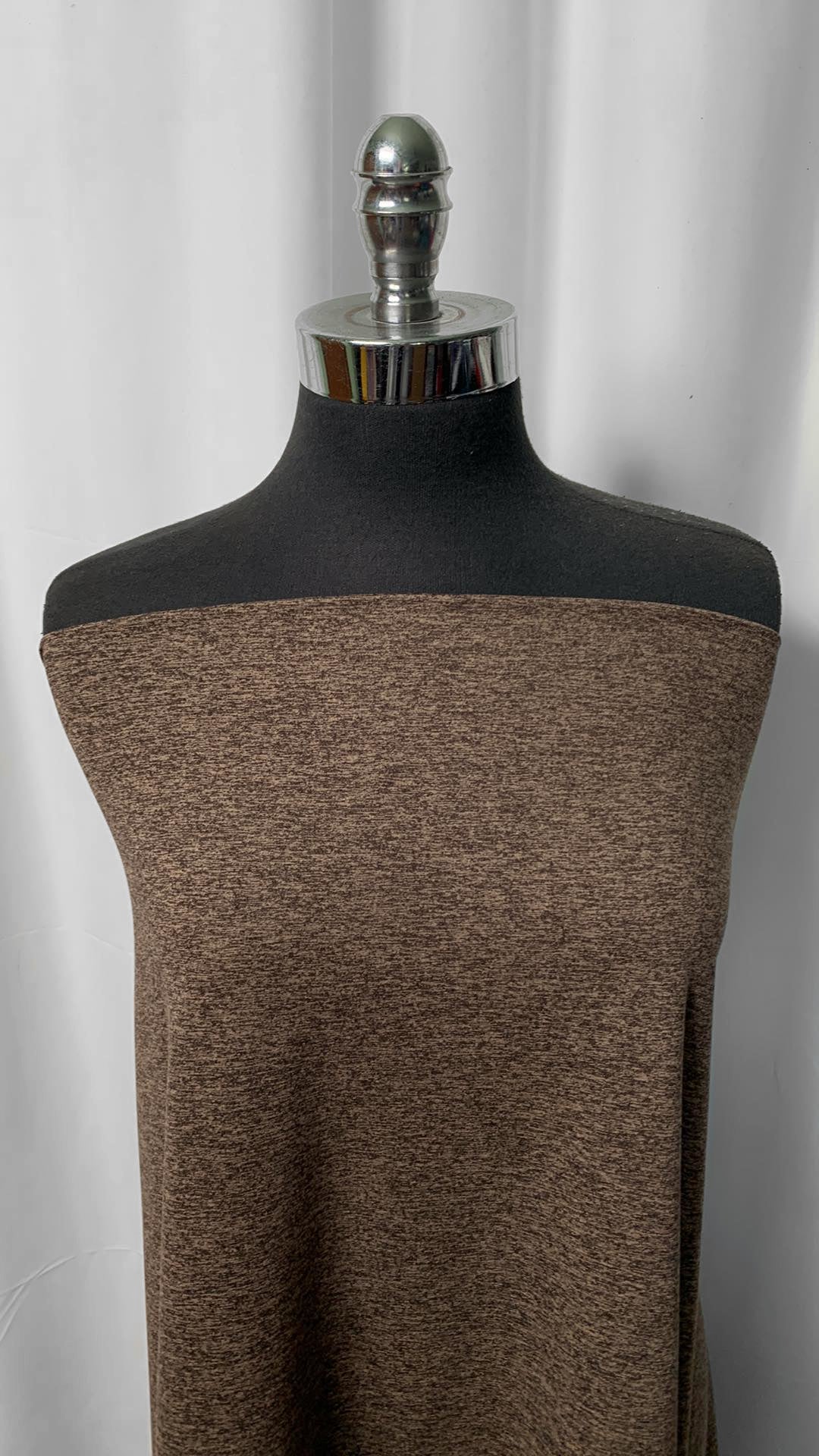 Heathered Brown - Mid-Weight Peached Performance - 2 Yard Cut
