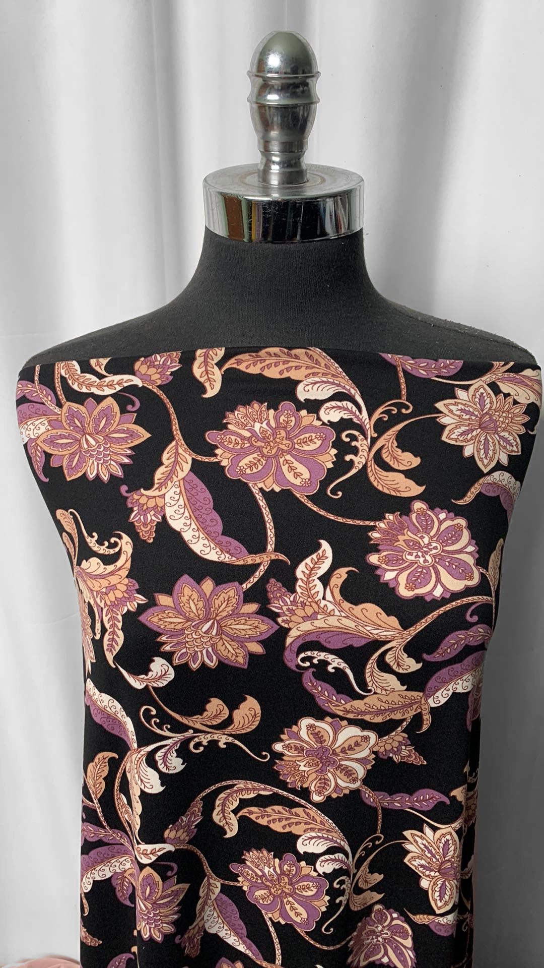 Elegant Floral - Double Brushed Poly Spandex - 2 Yard Cut