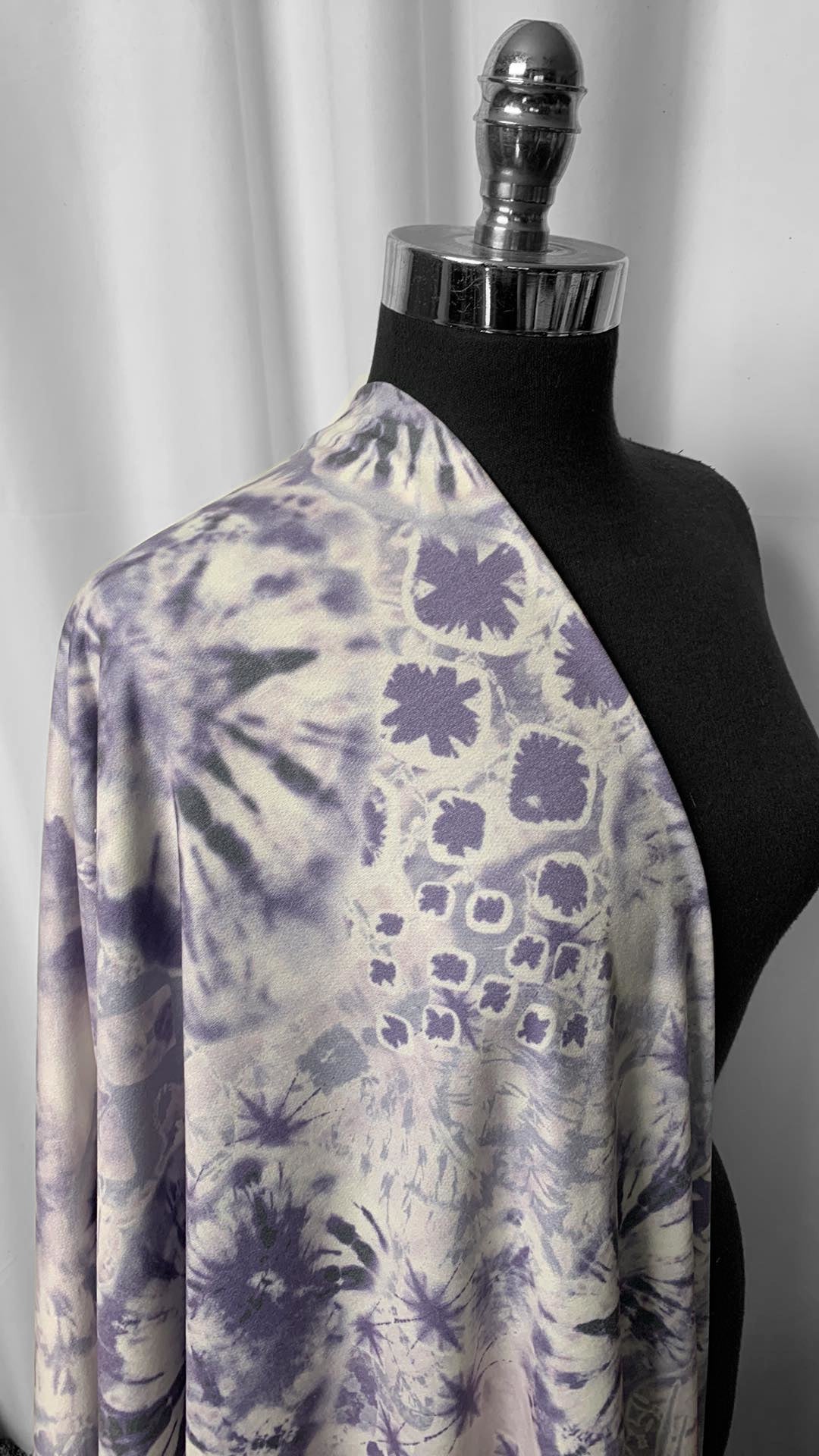 Ivory/Purple Beachy Tie Dye - PRS French Terry - 2 Yard Cut