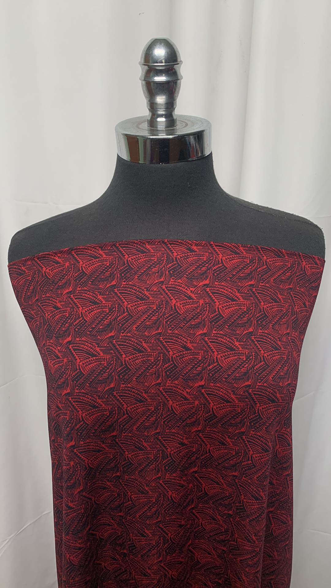 Red/Black Abstract - Dry Fit Performance - 2 Yard Cut