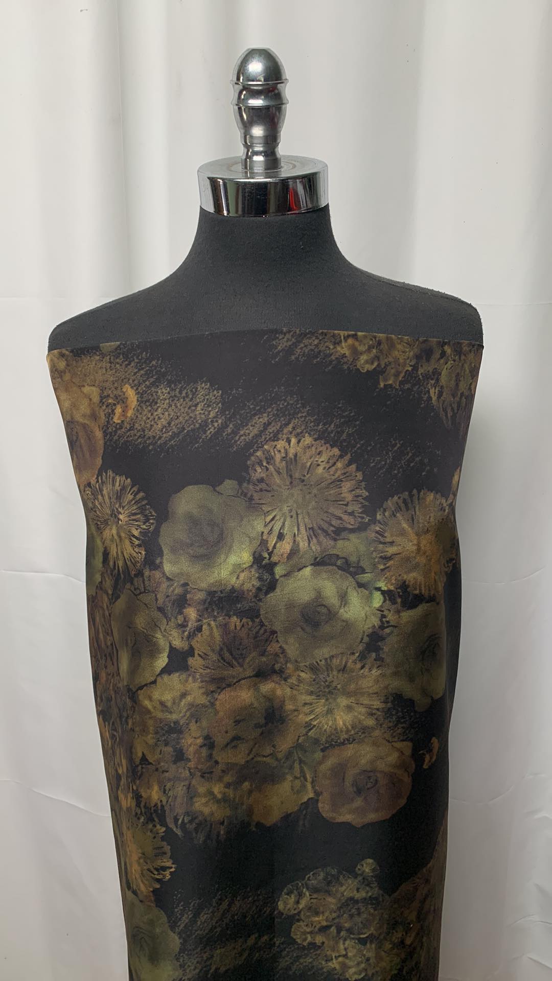 Dark Floral - Silk - 3 Yard Cut