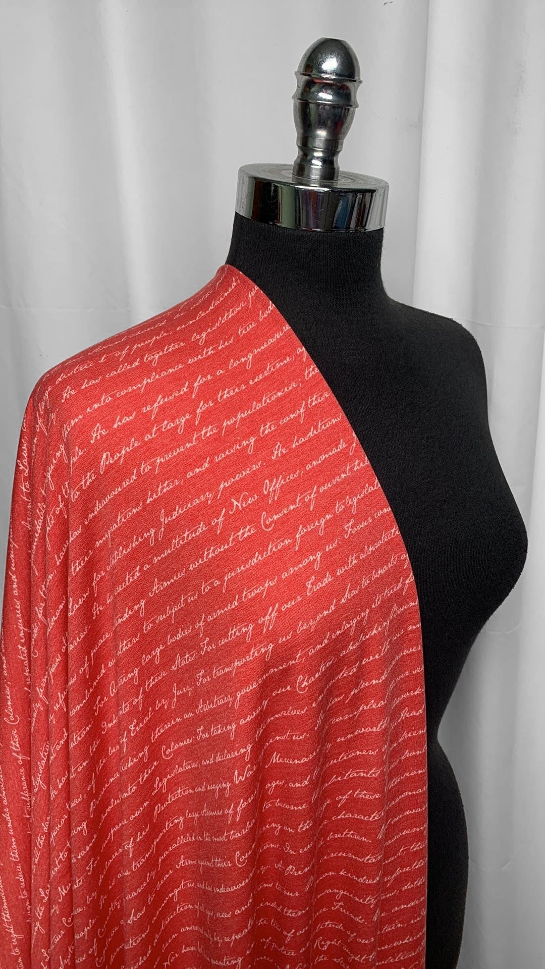 Red Declaration - Poly/Rayon/Spandex French Terry - 2 Yard Cut