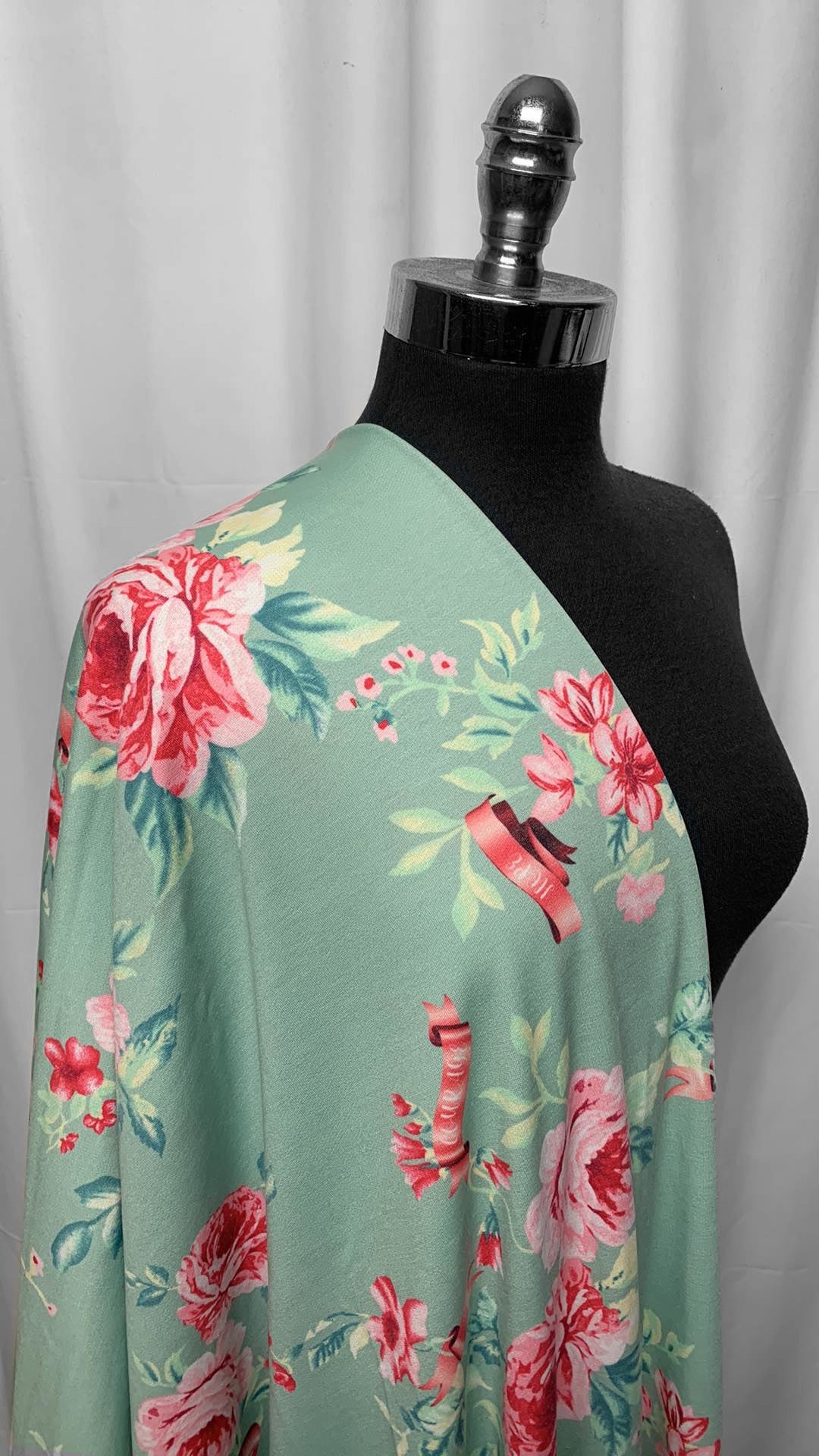 Mint Floral Inspiration - PRS French Terry - 2 Yard Cut