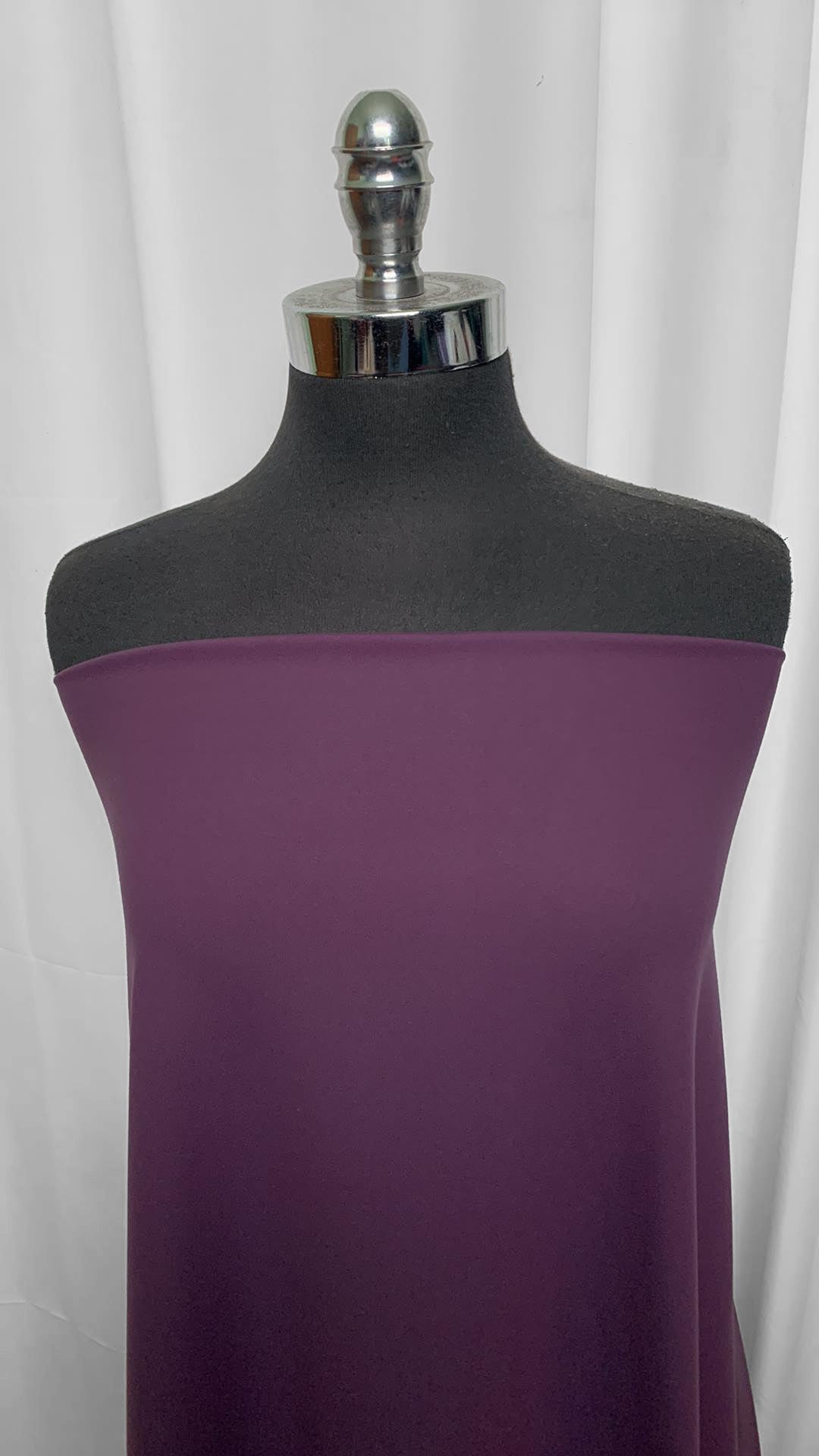 Solid Eggplant - Lightly Brushed Nylon/Elastane Interlock (260gsm) - 2 Yard Cut