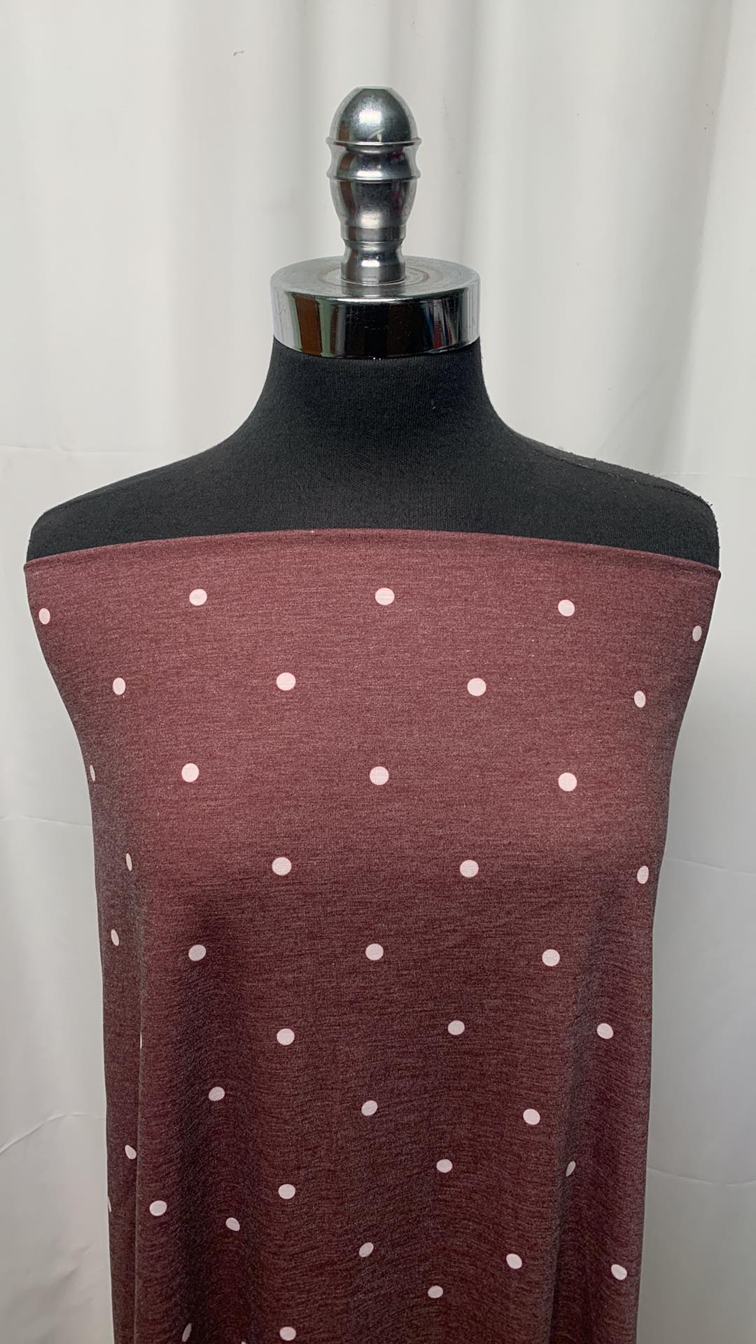 Burgundy Dot - PRS Jersey - 2 Yard Cut