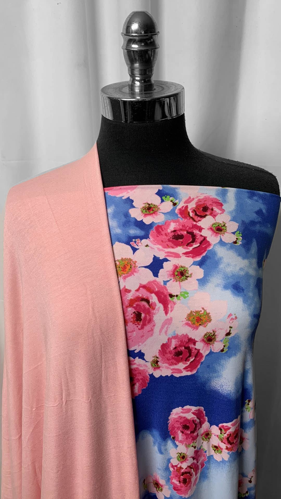 PINK/TIE DYE FLORAL BUNDLE : 2YD Pink R/S & 3YD Floral DBP : A25179