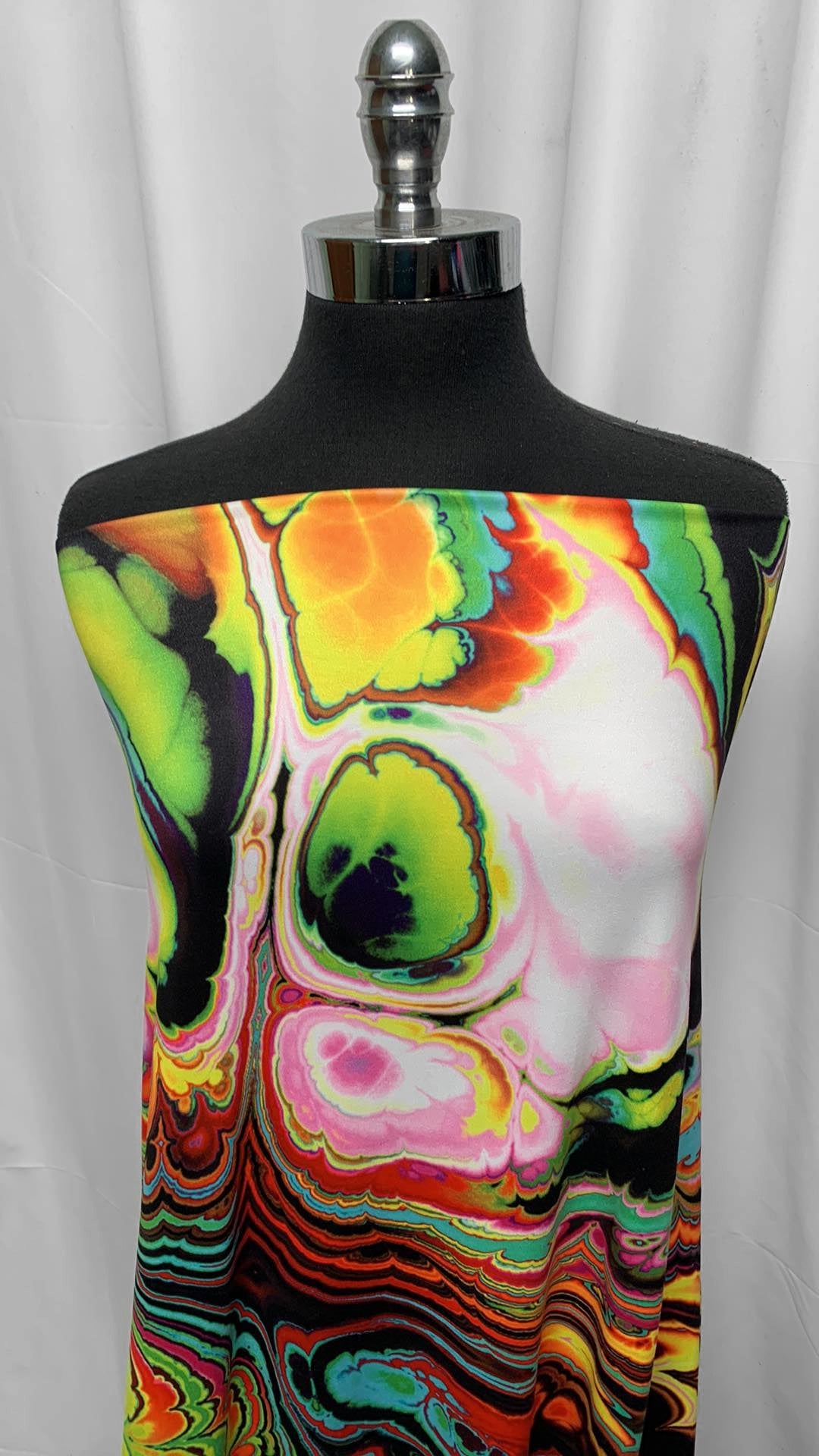 Multi-Colored Oil Slick - Double Brushed Poly Spandex - 2 Yard Cut