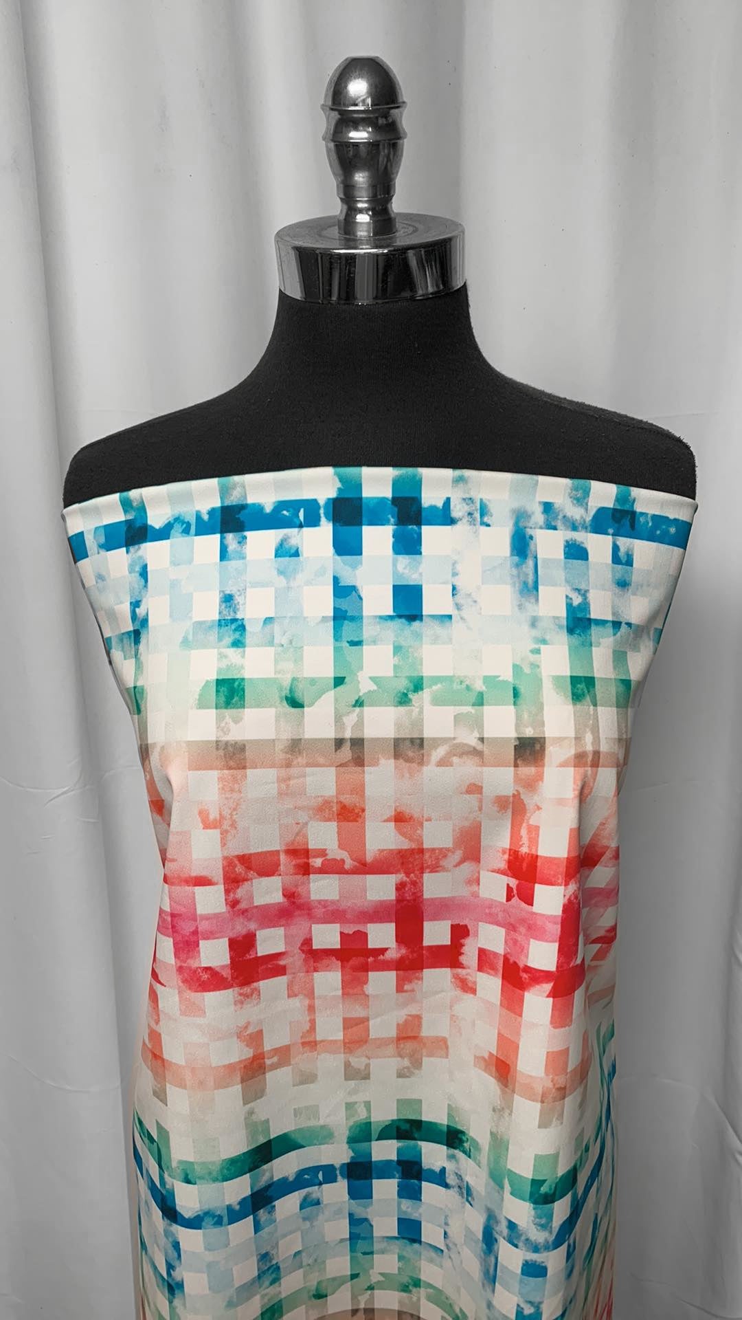 Colorful Grid - Stretch Cotton Sateen - 2 Yard Cut