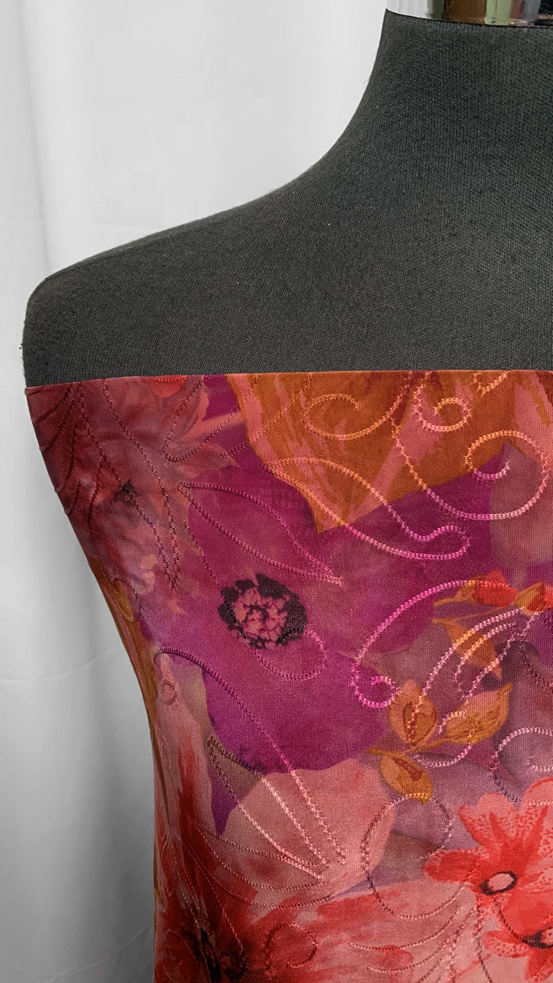 Dark Floral & Swirl - Jacquard ITY - 3 Yard Cut