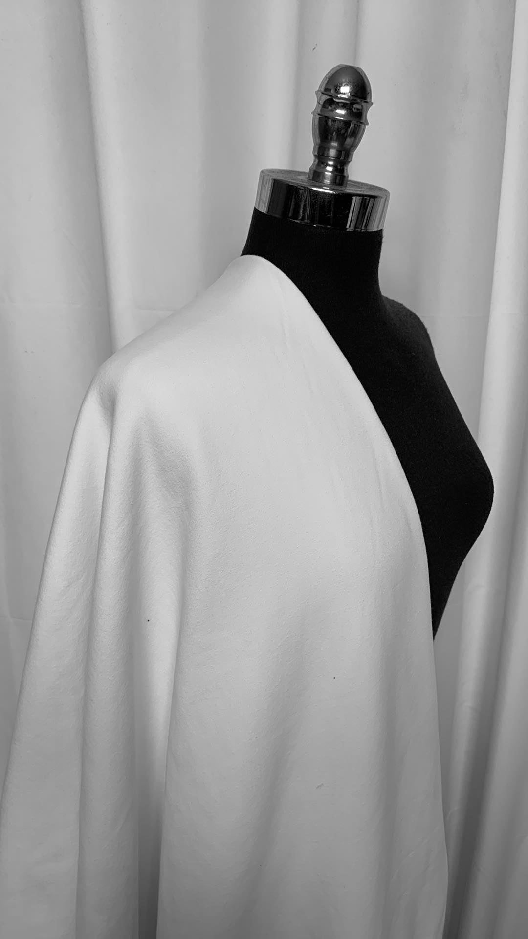 White - Heavy Cotton/Spandex Fleece - 3 Yard Cut