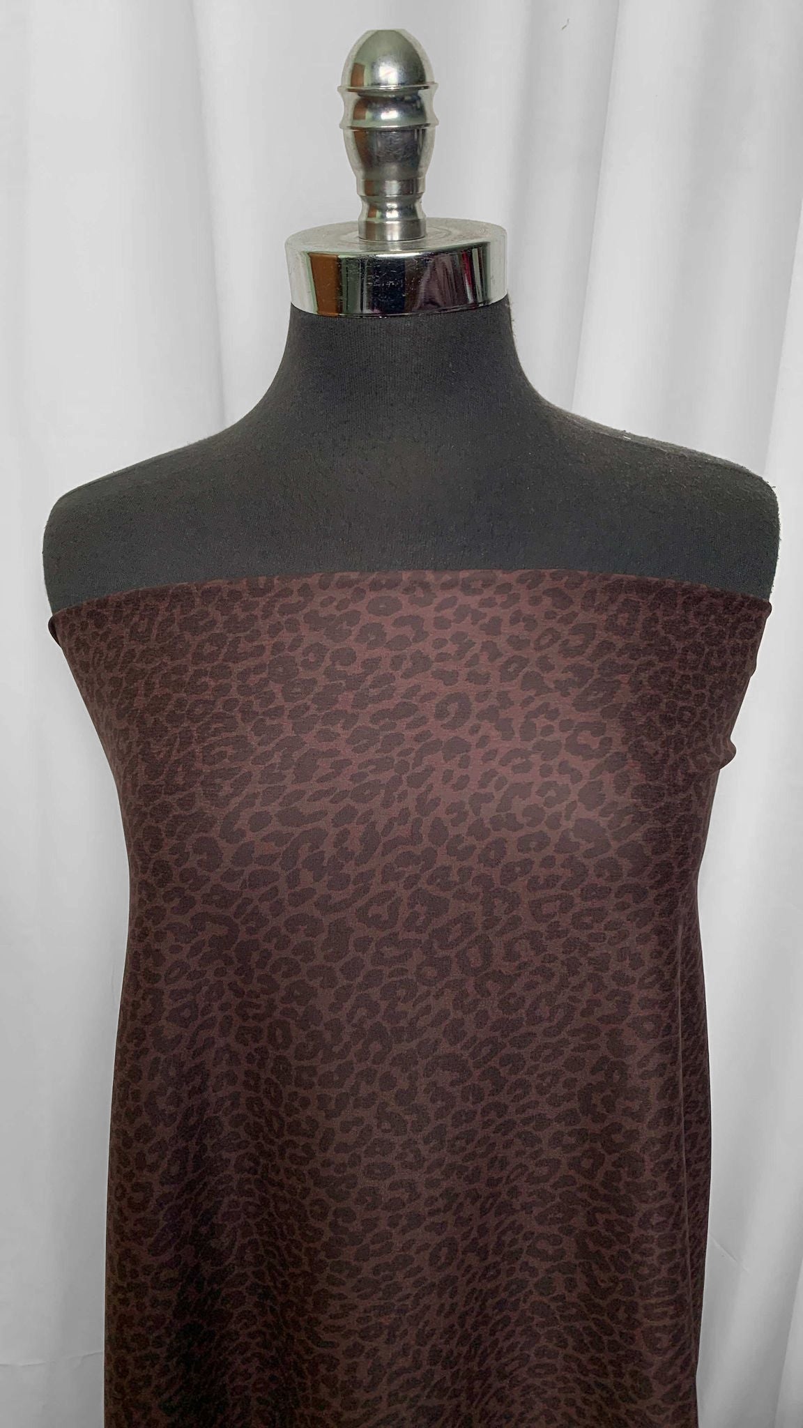Dark Brown Leopard - Peached Performance - 2 Yard Cut