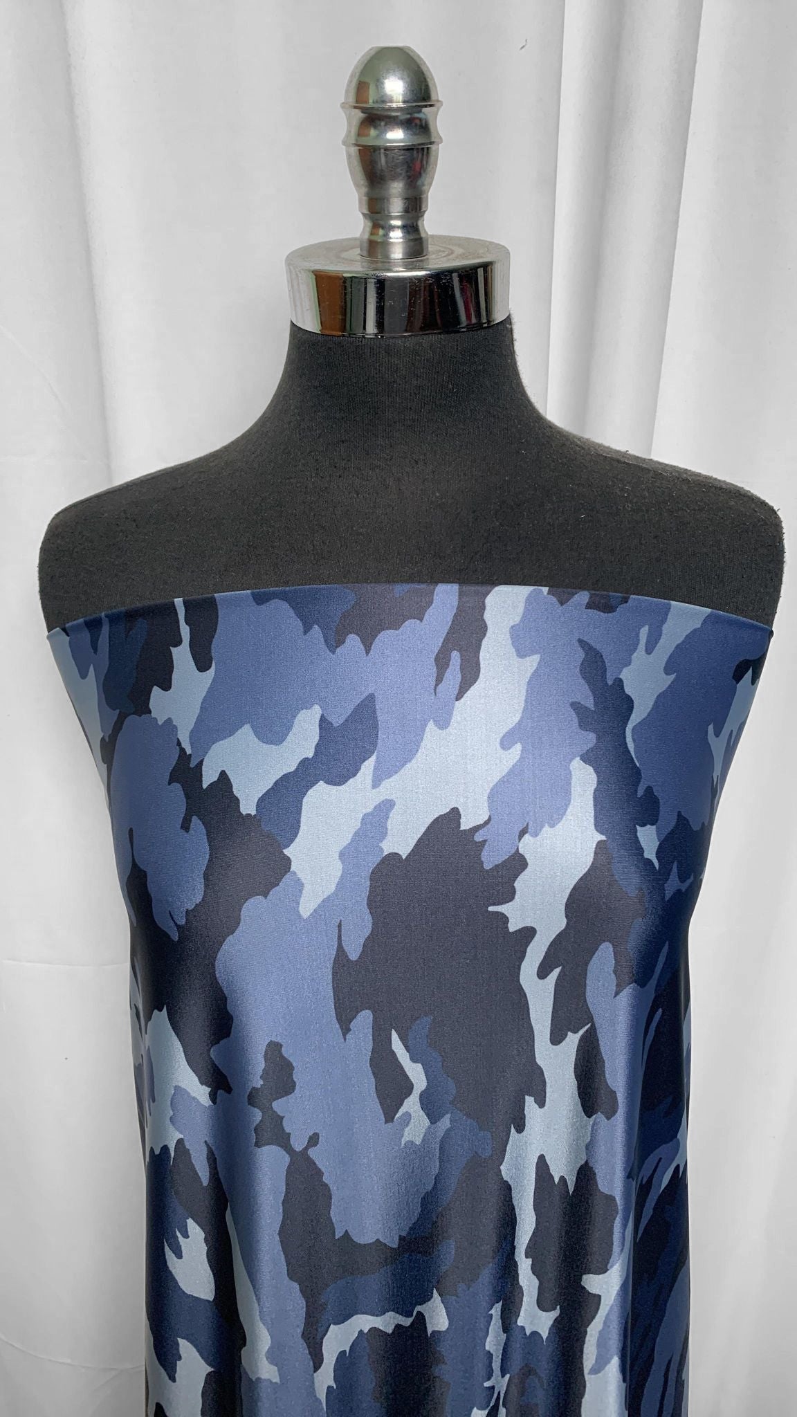 Blue Camo - Nylon/Spandex - 2 Yard Cut