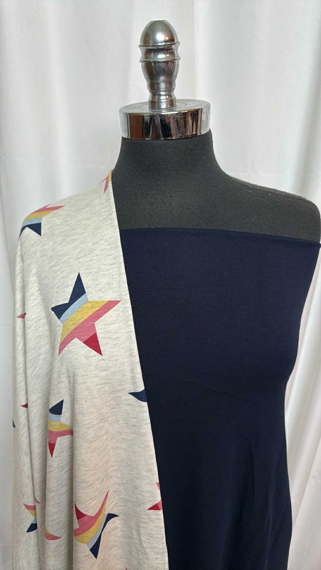 NAVY/HEATHERED STAR BUNDLE : 1YD Heathered Star PRS FT & 1YD Navy Modal Ponte : A27852
