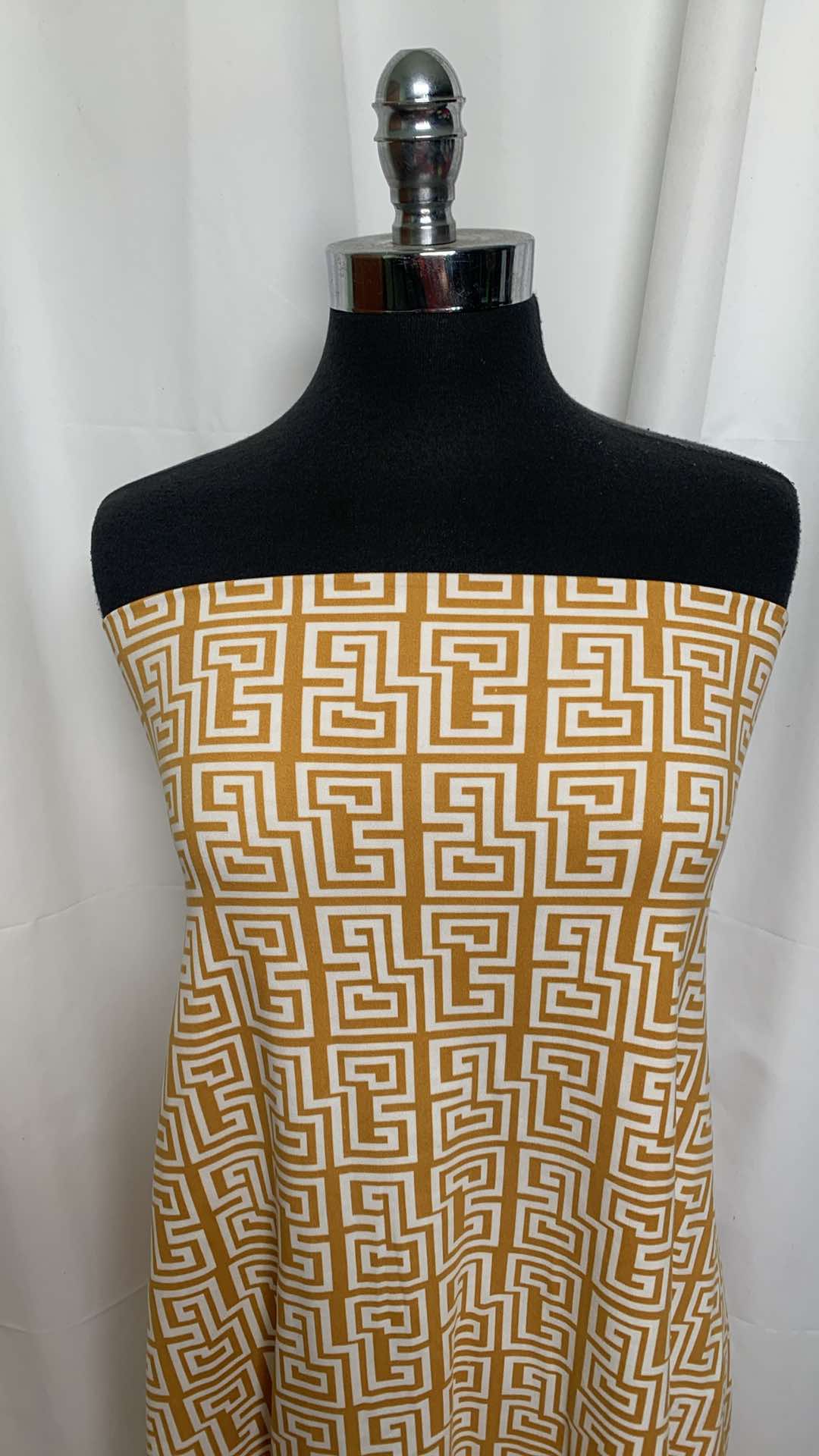 Gold Roman Key - Double Brushed Poly Spandex - 2 Yard Cut