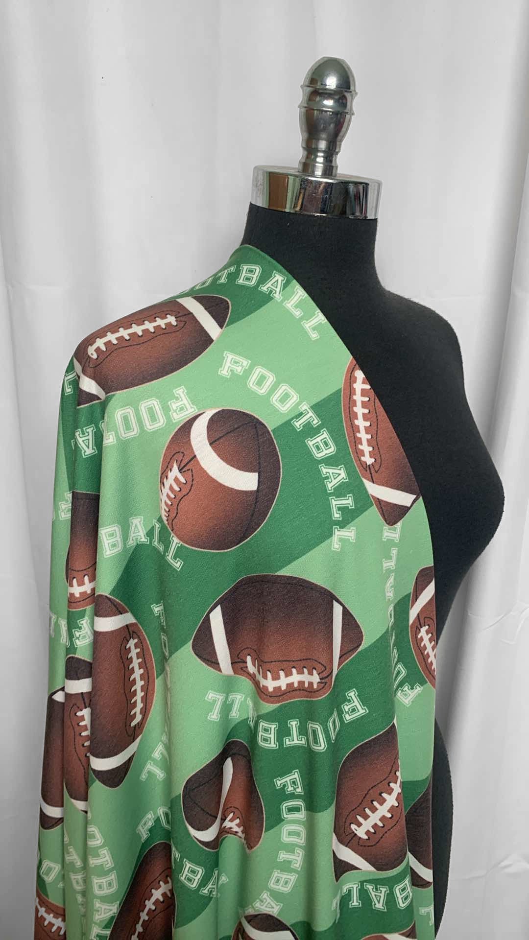 Green Football - PRS French Terry - 4 Yard Cut