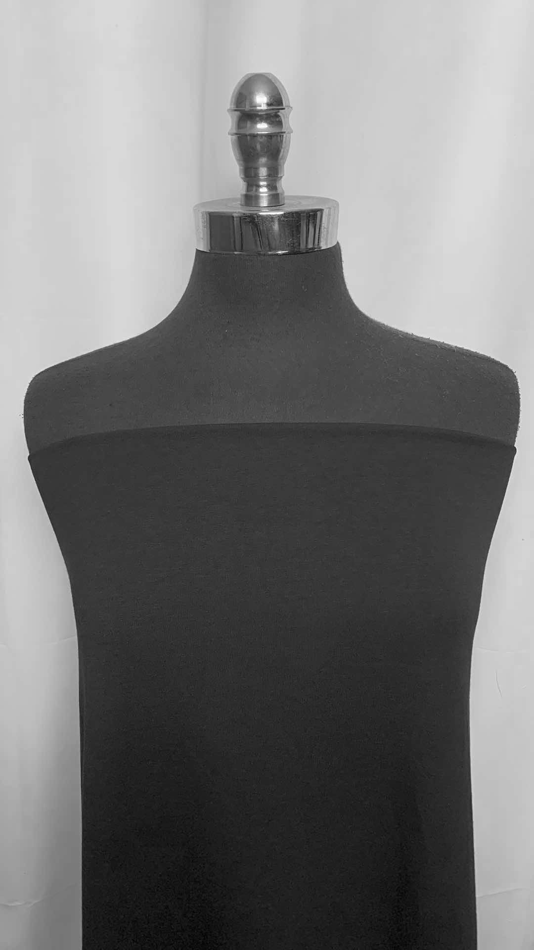 Solid Black - Cotton/Poly/Modal/Spandex French Terry - 2 Yard Cut