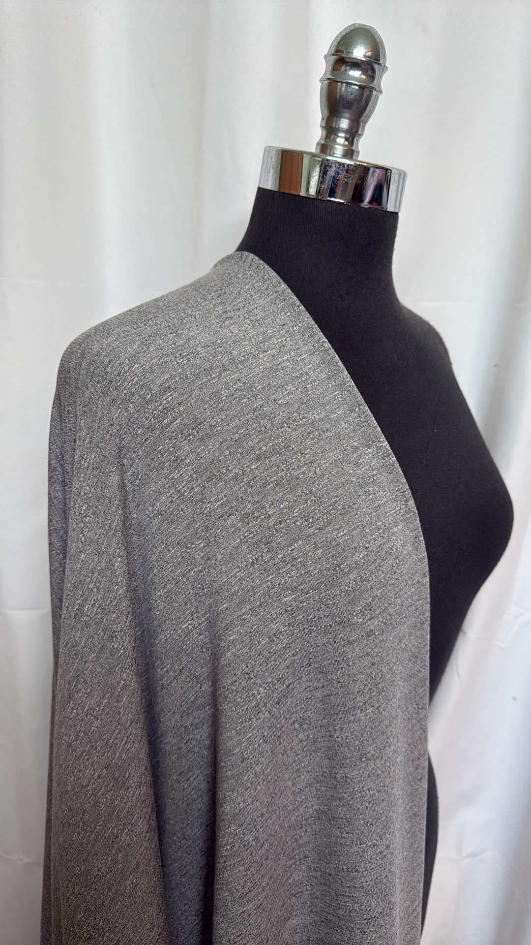 Grey - 4-Way Cotton/Spandex French Terry - 1 Yard Cut