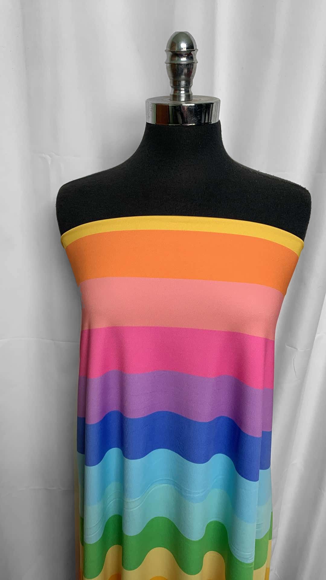 Stripes - Poly/Spandex Single Brushed Performance - 3 Yard Cut