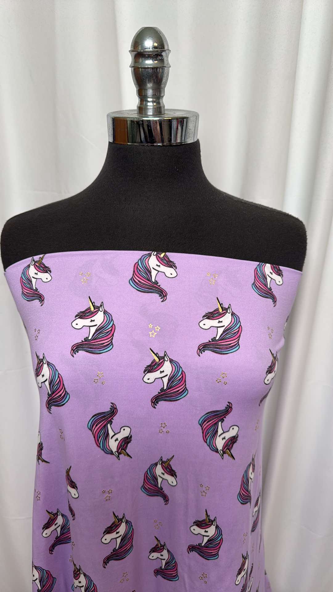 Lavender Unicorn Foil - Double Brushed Poly Spandex - 2 Yard Cut