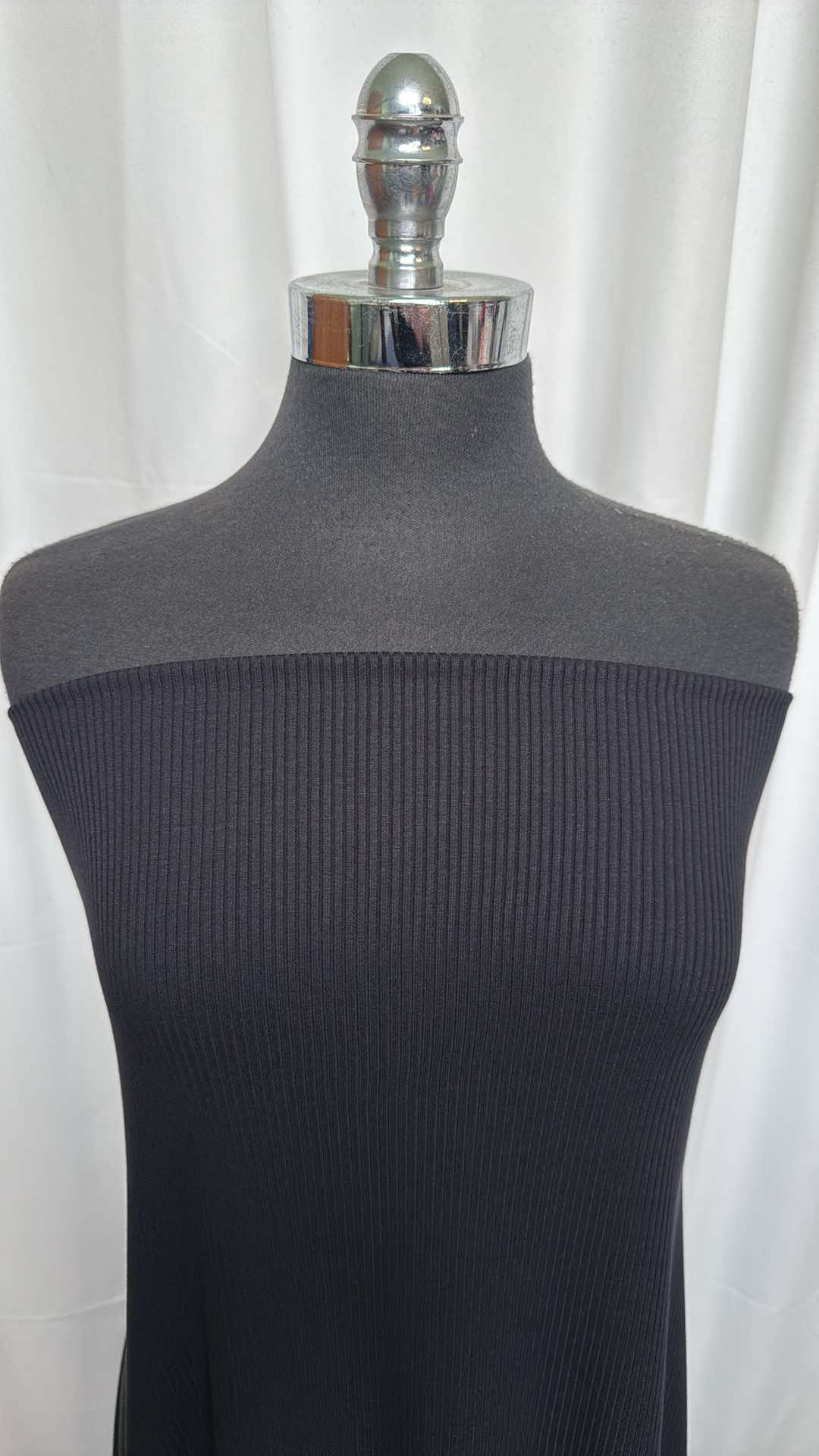 Black - Modal/Spandex Rib Knit - 2 Yard Cut