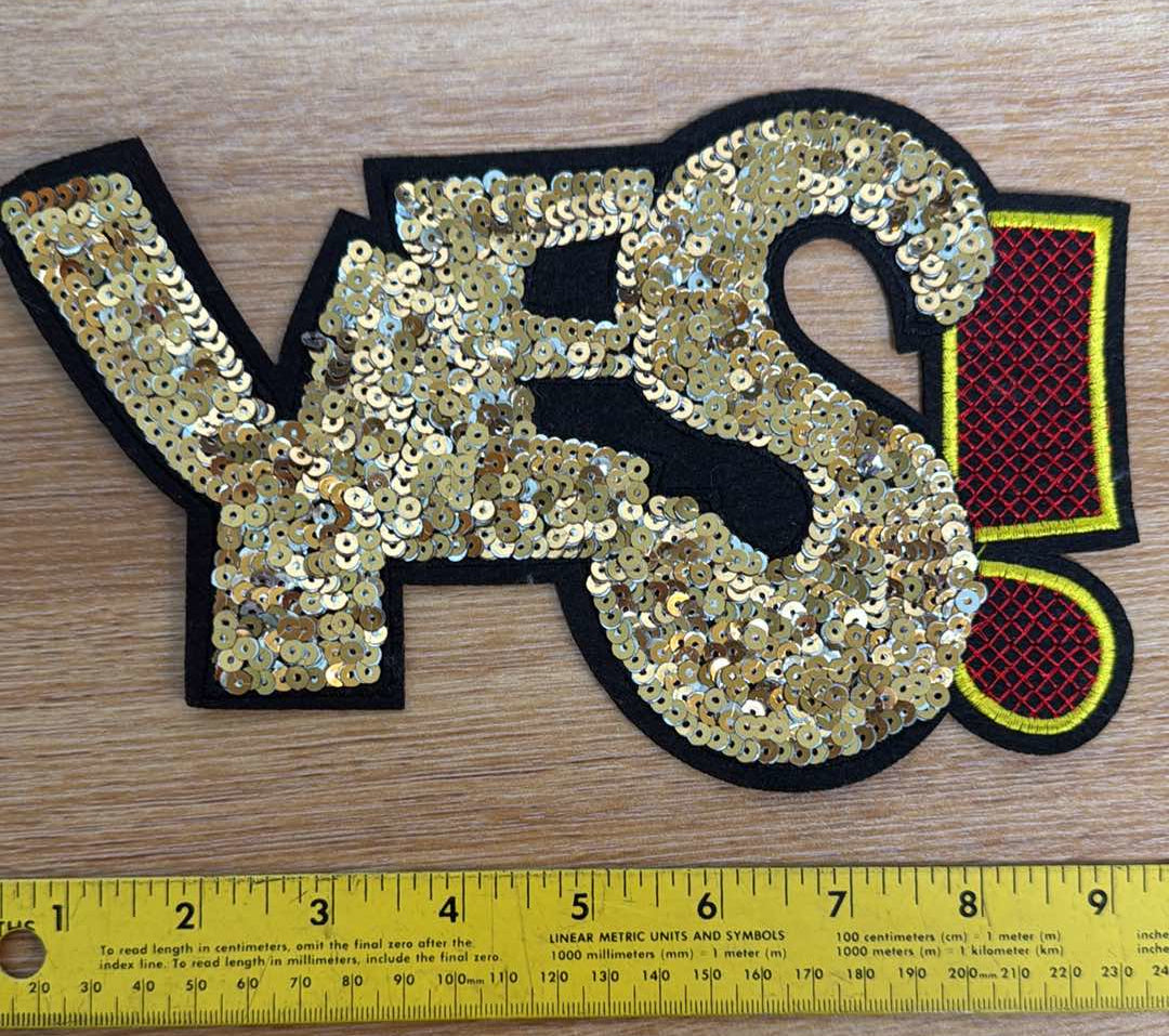 Yes! - IRON-ON Sequin Patch - Sold Individually