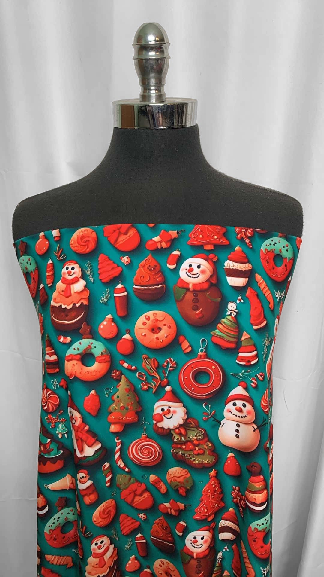 Holiday Cookies - Poly/Spandex Performance - 2 Yard Cut