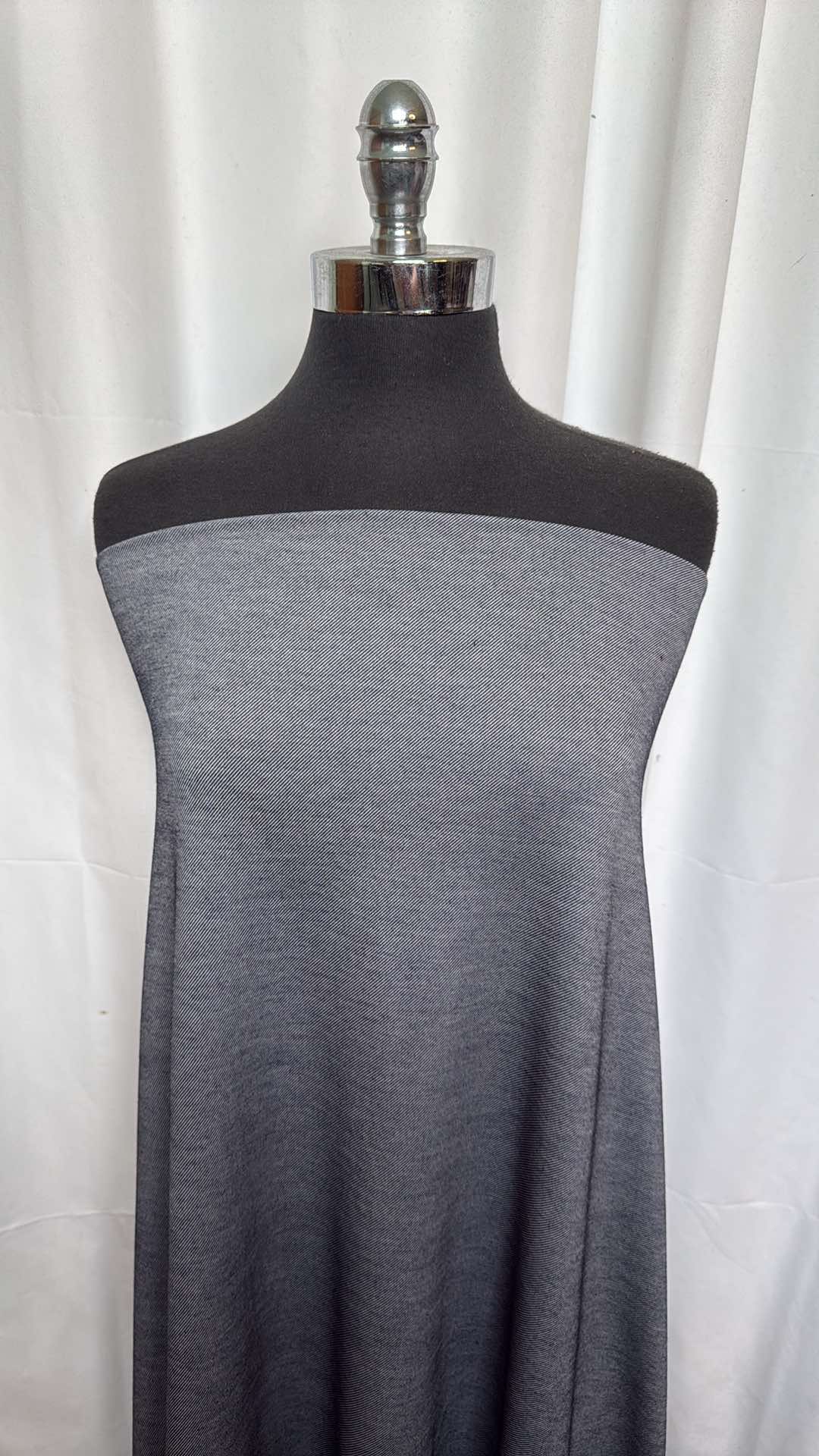 Grey - 4-Way Stretch Knit Twill - 3 Yard Cut