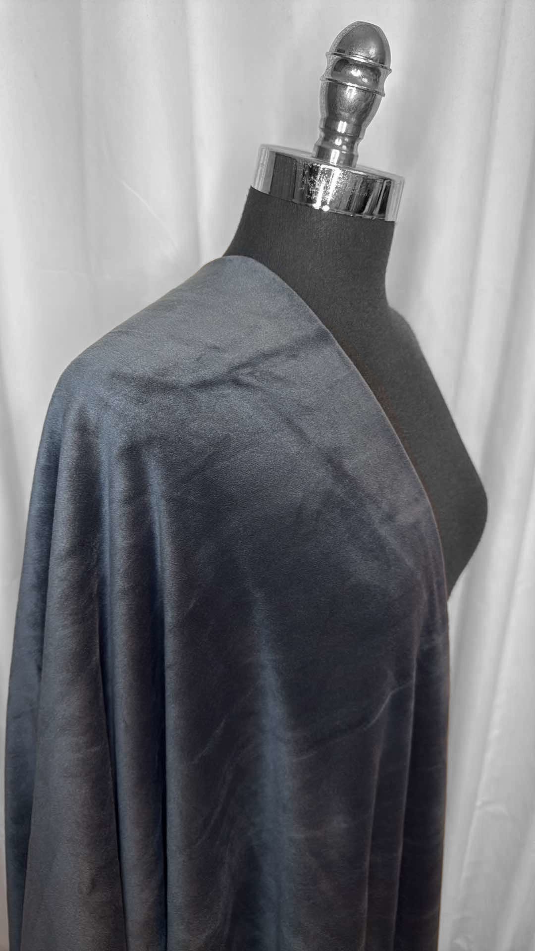 Charcoal - Velvet Plush - 2 Yard Cut