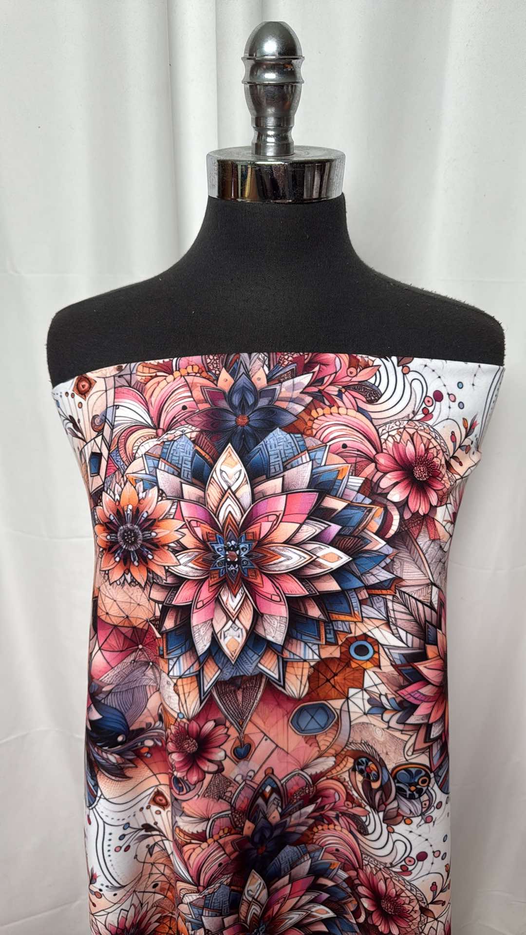 Floral Form - 90/10 Poly/Spandex Brushed-Face Performance - 3 Yard Cut