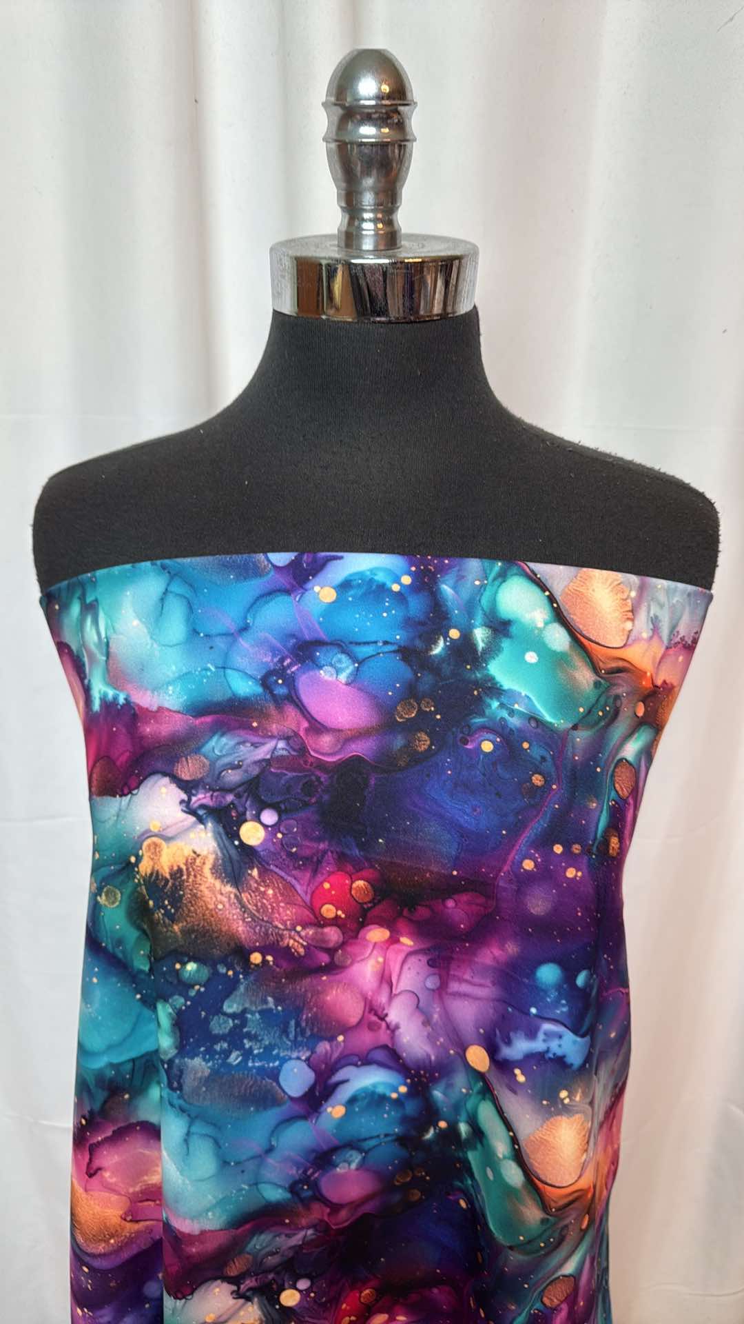 Galaxy Swirl - 90/10 Poly/Spandex Brushed-Face Performance - 3 Yard Cut