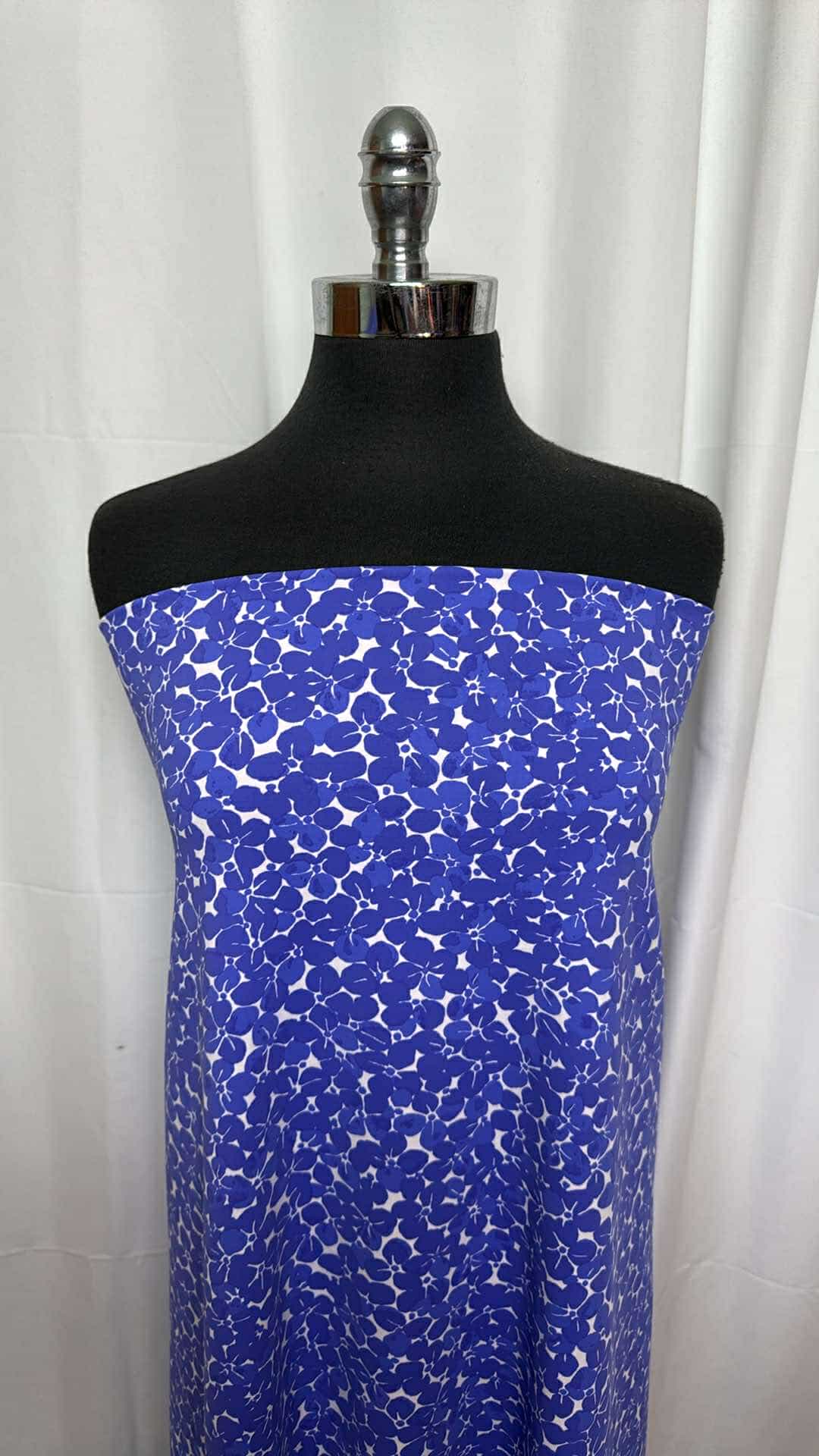 Blue Floral - Supplex - 2 Yard Cut