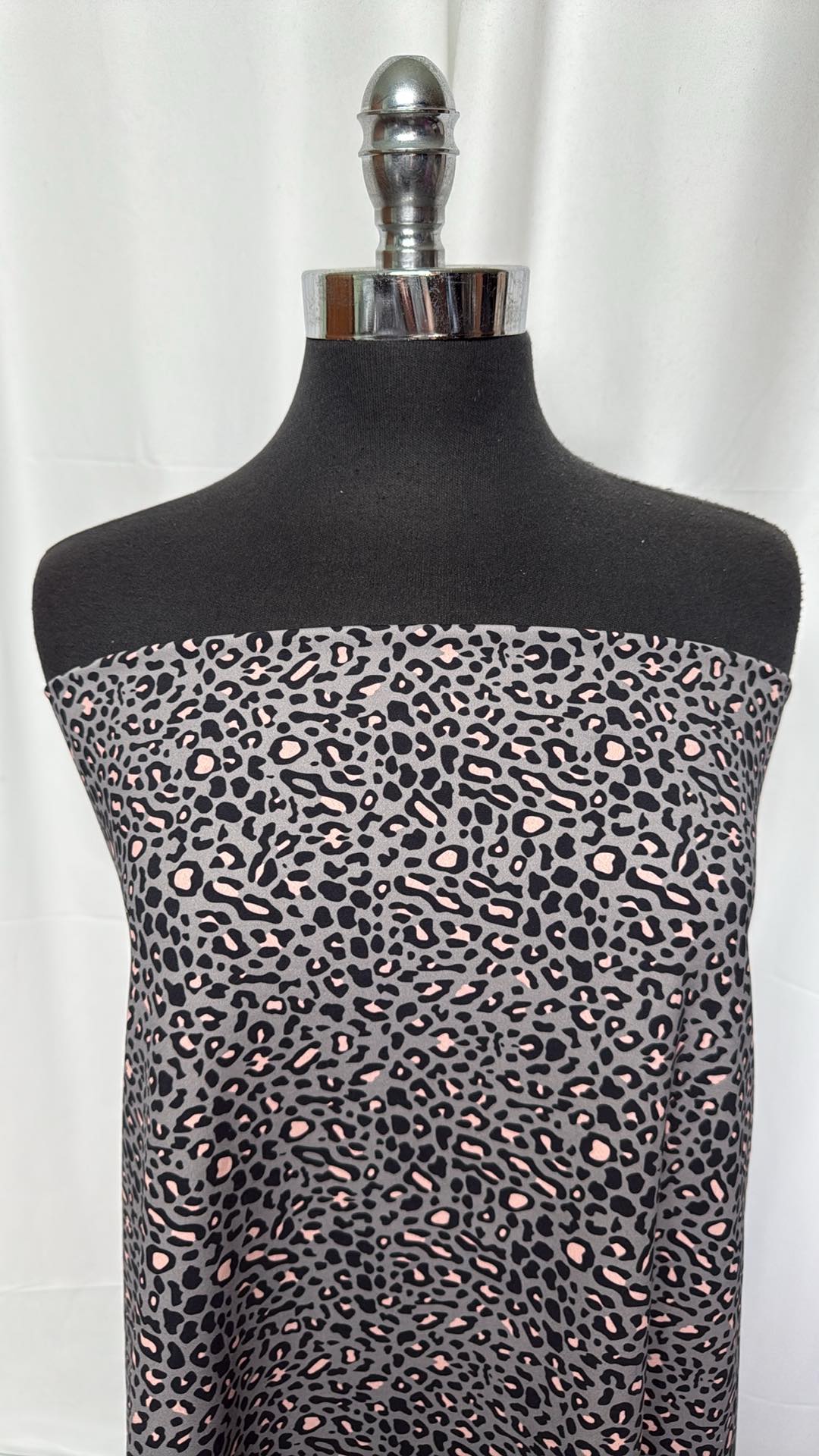Grey Leopard - 88/12 Poly/Spandex Performance - 2 Yard Cut