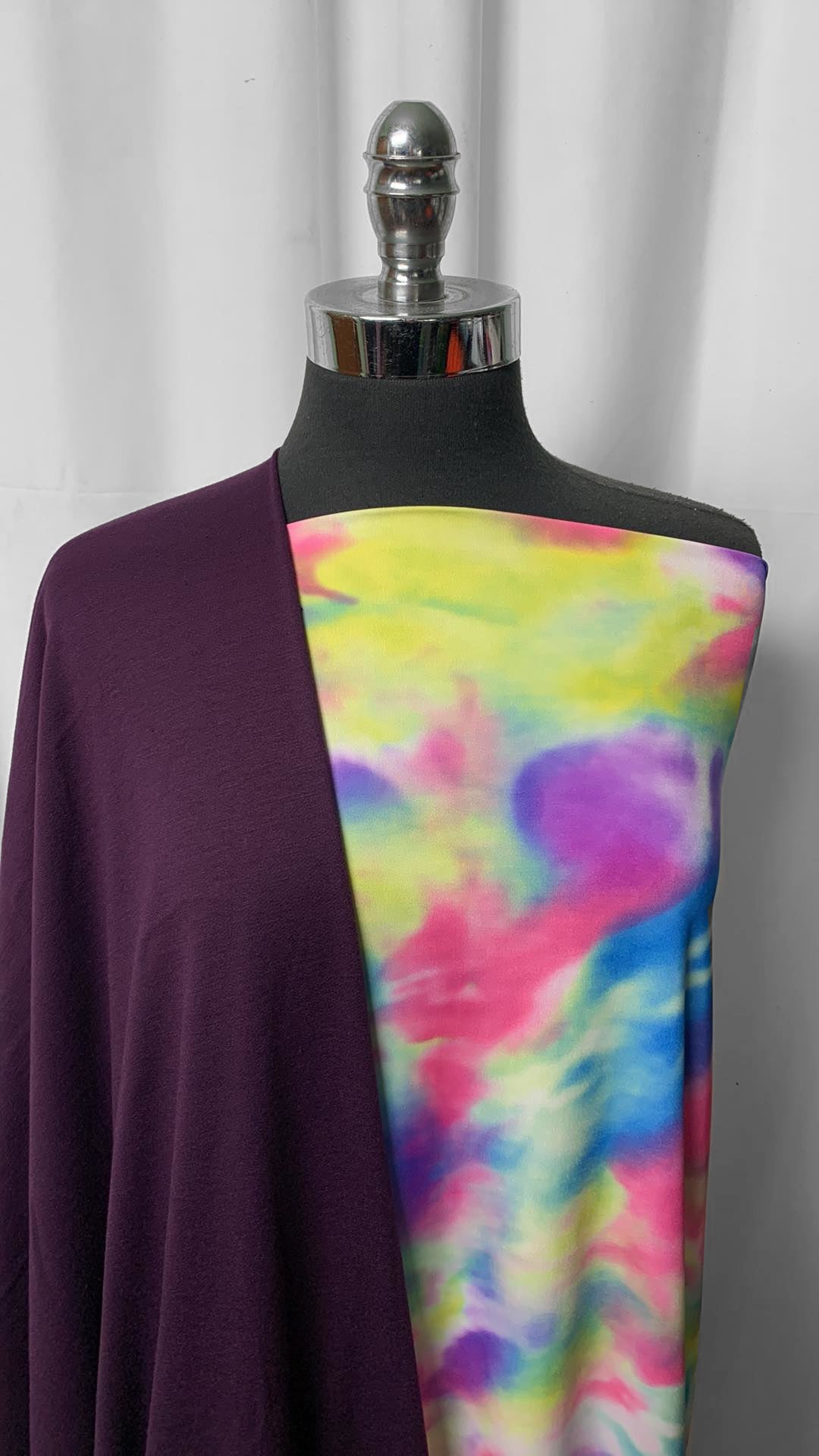 PURPLE/TIE DYE BUNDLE : 2YD Tie Dye ITY & 2YD Purple PRS FT : A25184
