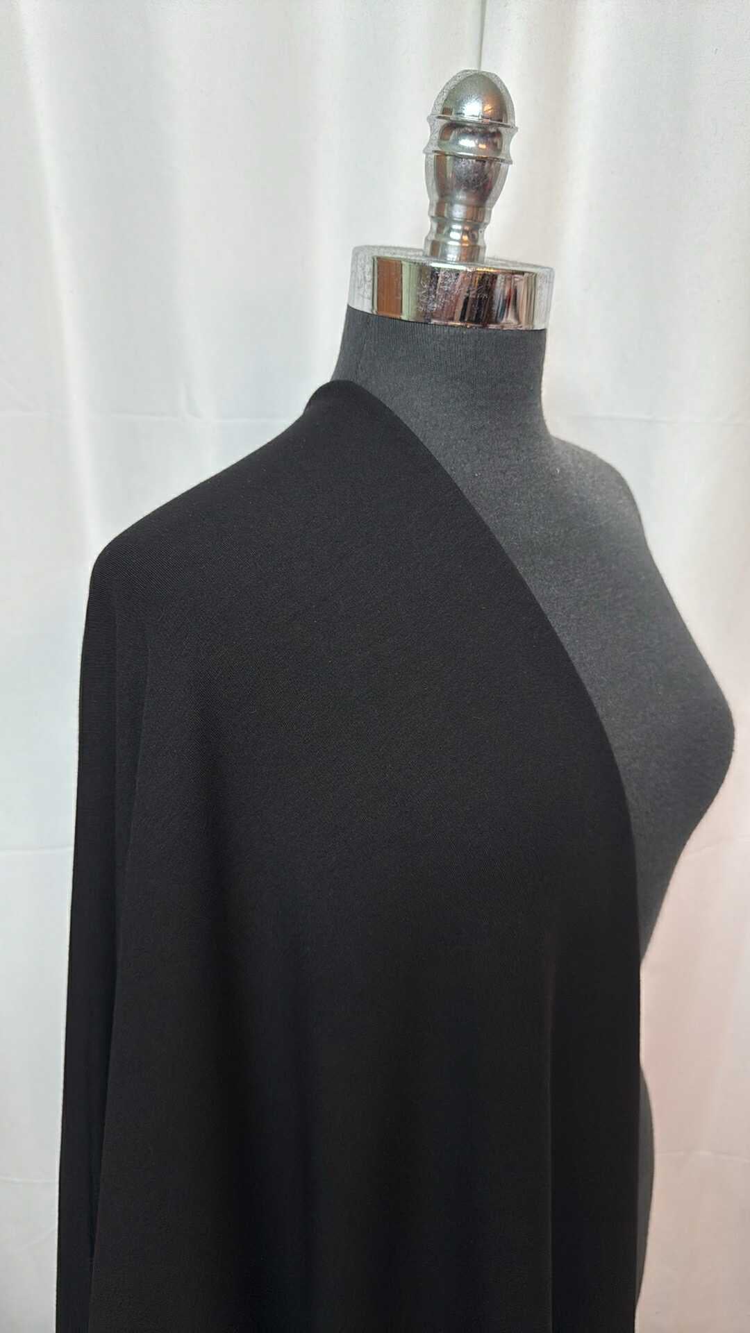 Black - Bamboo/Cotton/Spandex French Terry - 3 Yard Cut