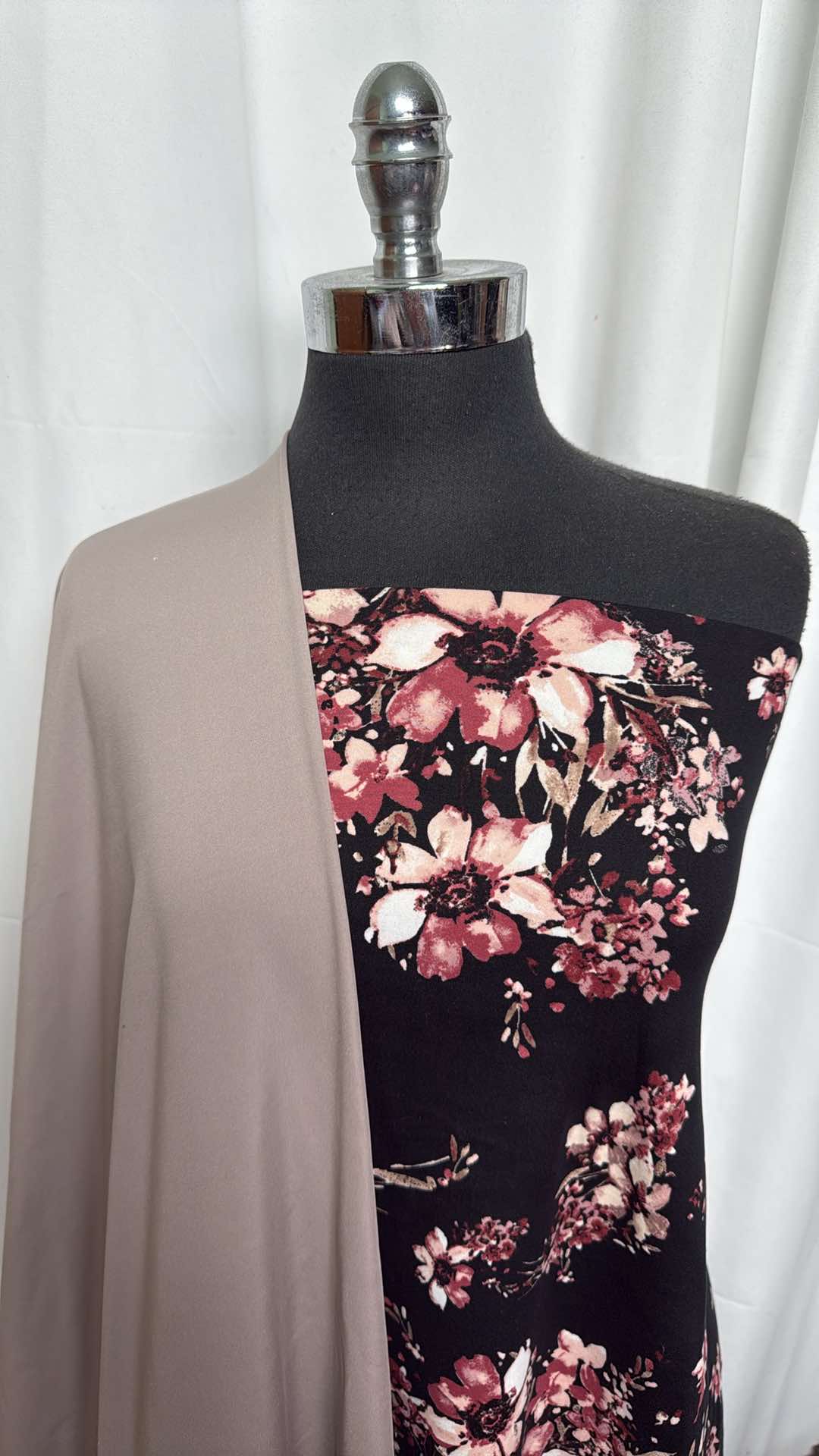TAUPE/BLACK FLORAL BUNDLE : 2YD Taupe Yoga PF & 2YD Black Floral DBP : A27332