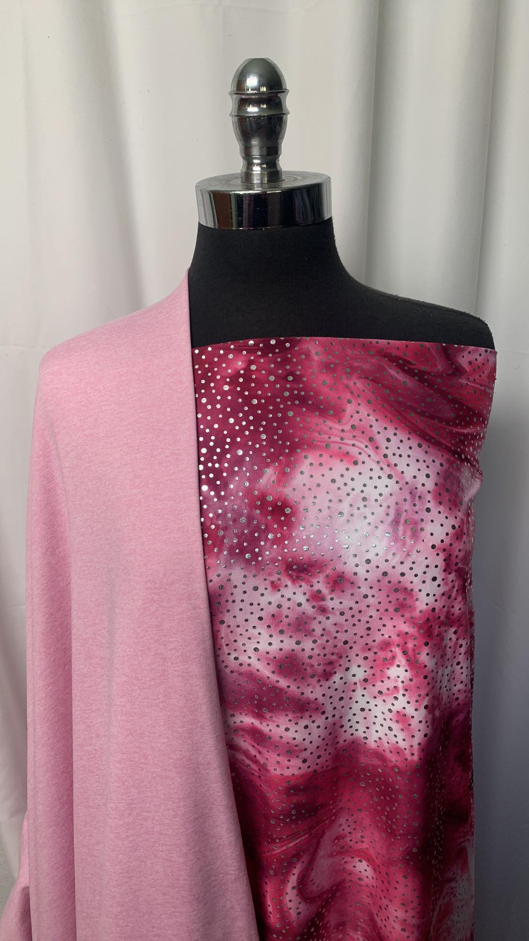 PINK SPACE DYE BUNDLE : 2YD Foil ITY & 2YD Pink Top-Weight Space Dye PF : A1449