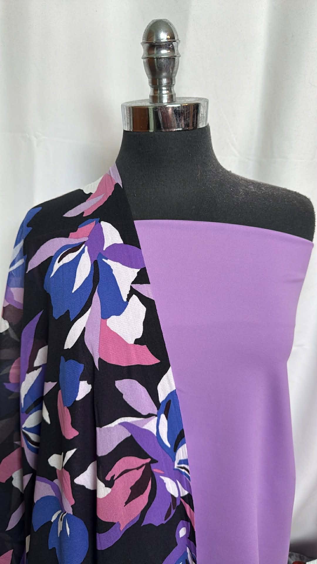 LILAC/FLORAL BUNDLE : 1YD Lilac PF & 1.5YD Floral Stretch Mesh : A29909