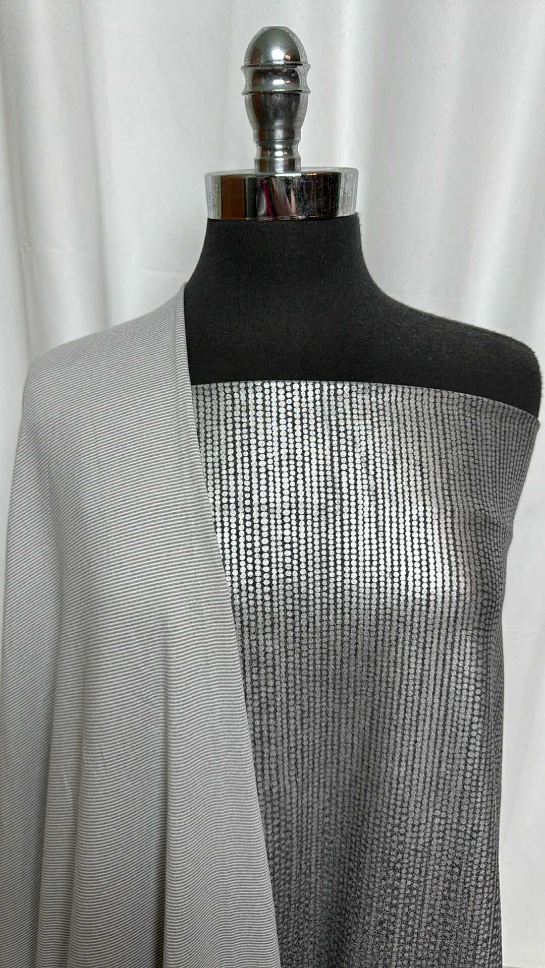 SILVER DOTS BUNDLE : 1.5YD Dots Side-to-Side Ombre PF & 1.5YD Stripe Mid-Weight Peached PF : A29161